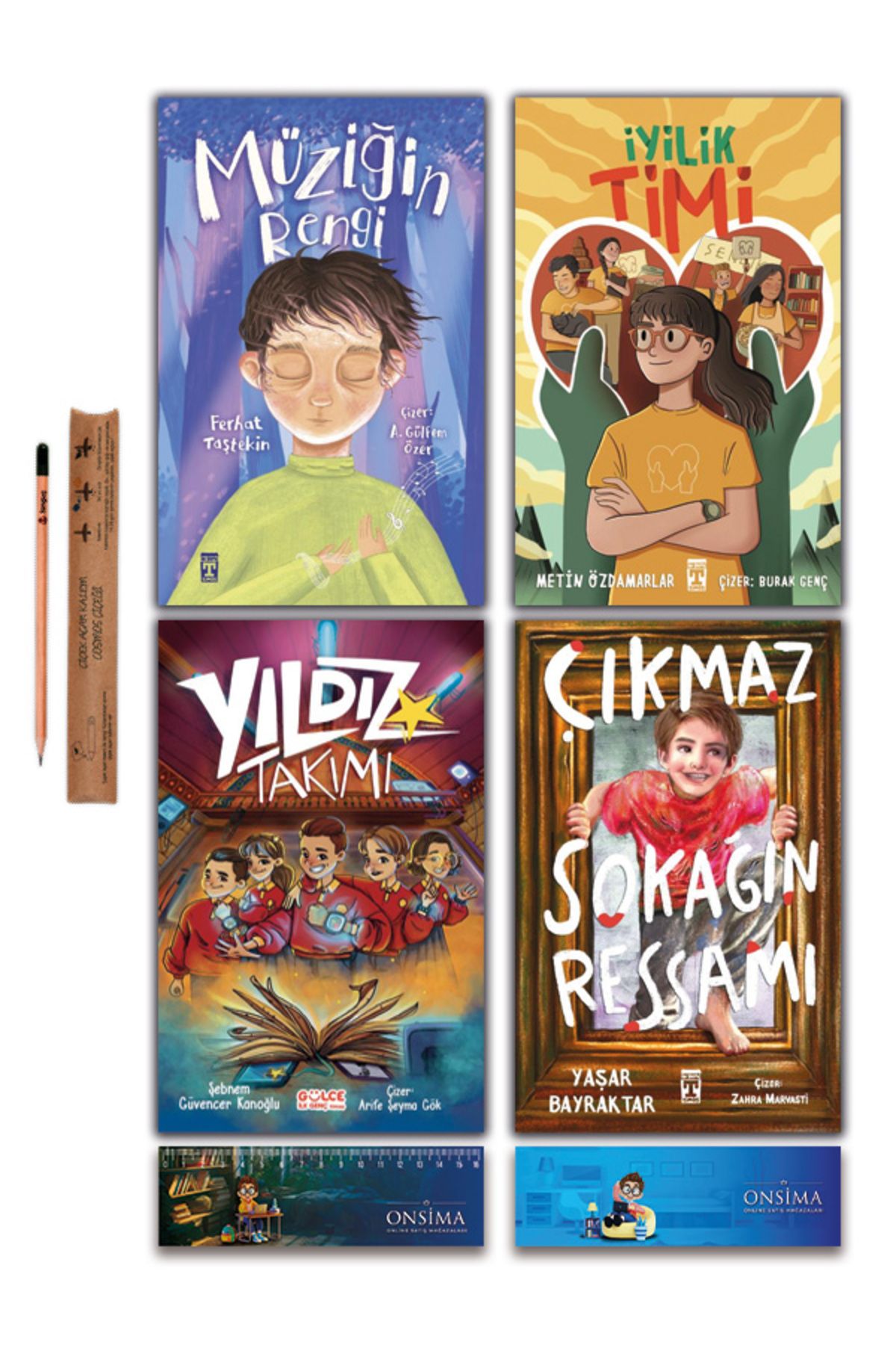 İlk Genç Timaş İyilik Timi - Müziğin Rengi - Yıldız Takımı - Çıkmaz Sokağın Ressamı Set 4 Kitap