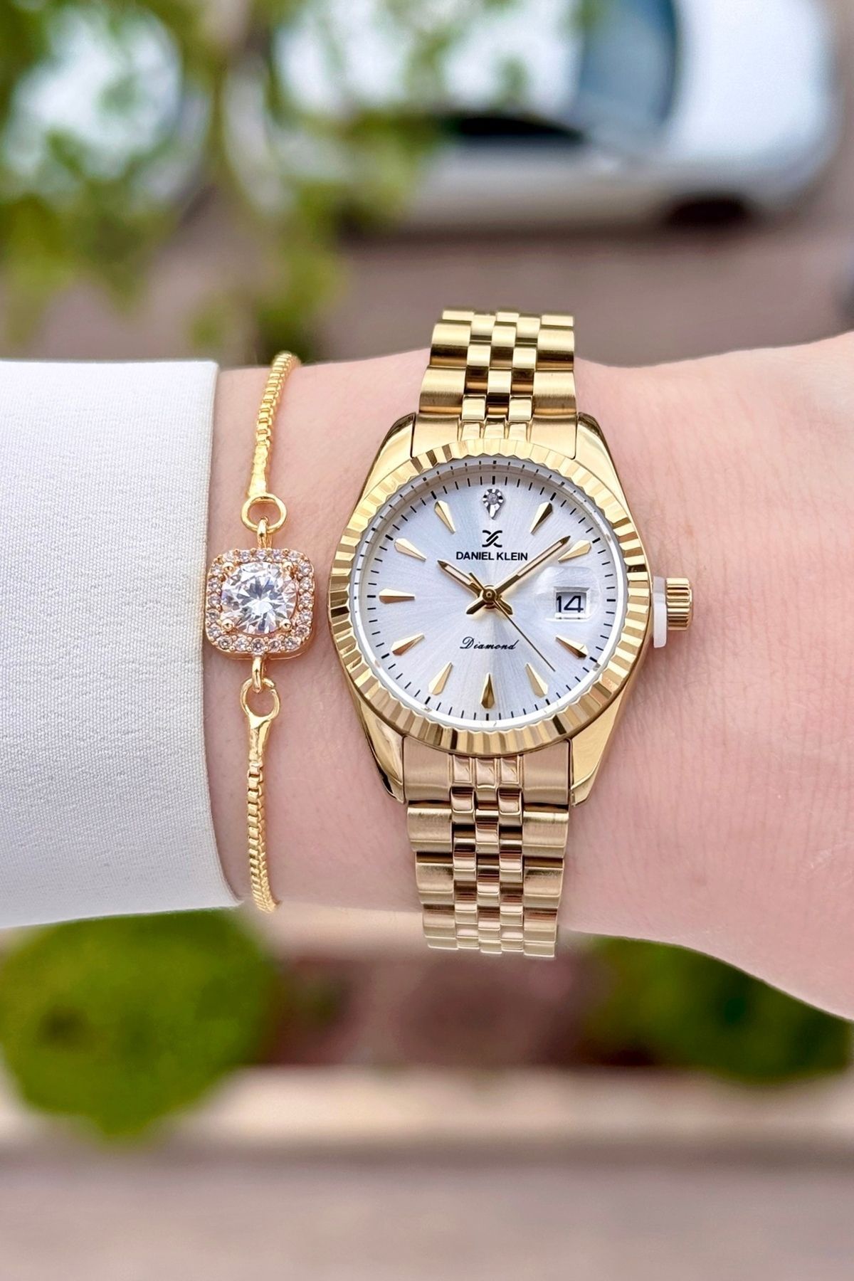 Daniel Klein Sarı Renk 24 Ay Garantili 28 Mm Kadın Kol Saati Ve Bileklik