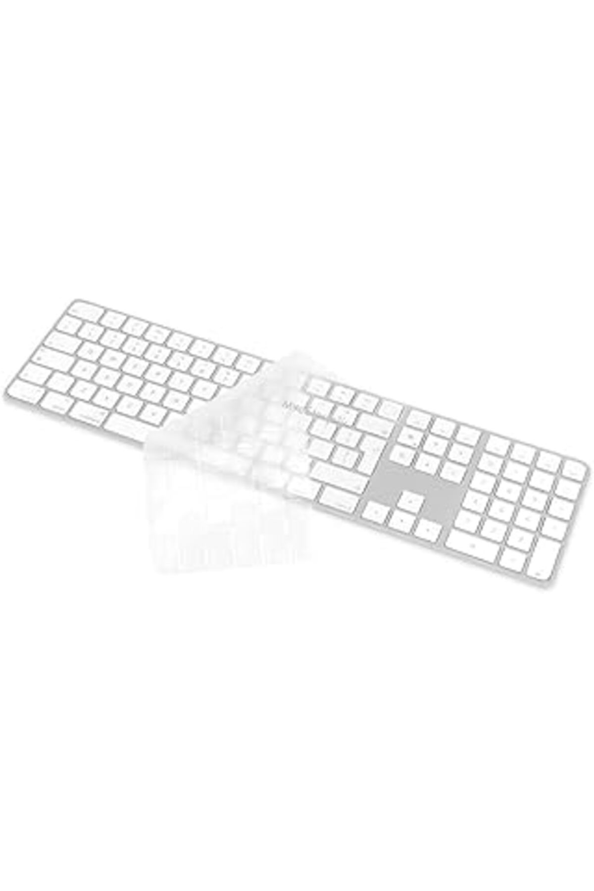 Mu Art Ahşap Mcstorey Klavye Kılıfı Apple Magic Keyboard-3 (Tr-Uk) A2520 Numeric Ile Uyumlu Silikon Kılıf Şeffaf