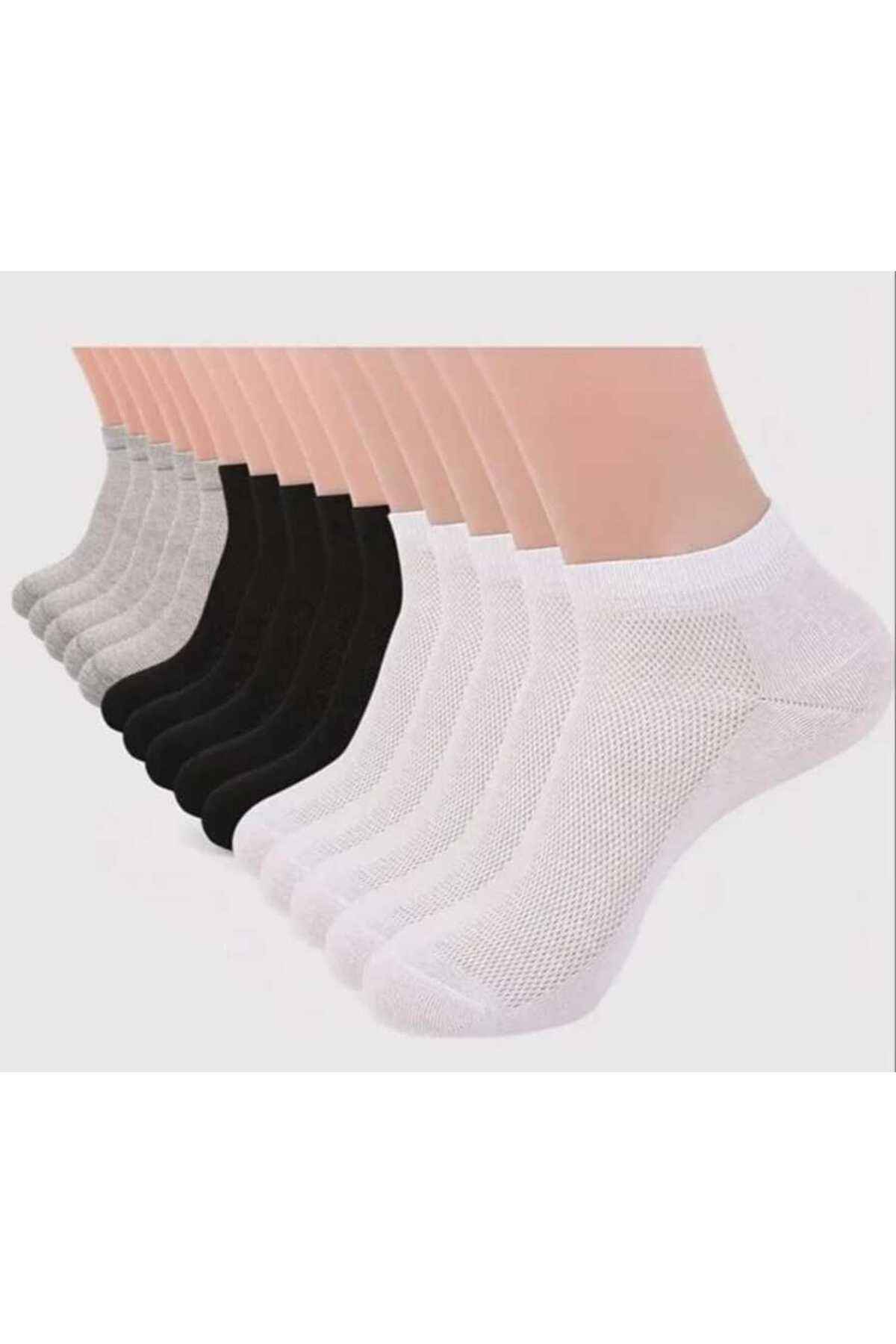 HTC SOCKS 8 Çift Unisex Pamuklu Terletmez Patik Çorap Fileli Bilek Çorabı