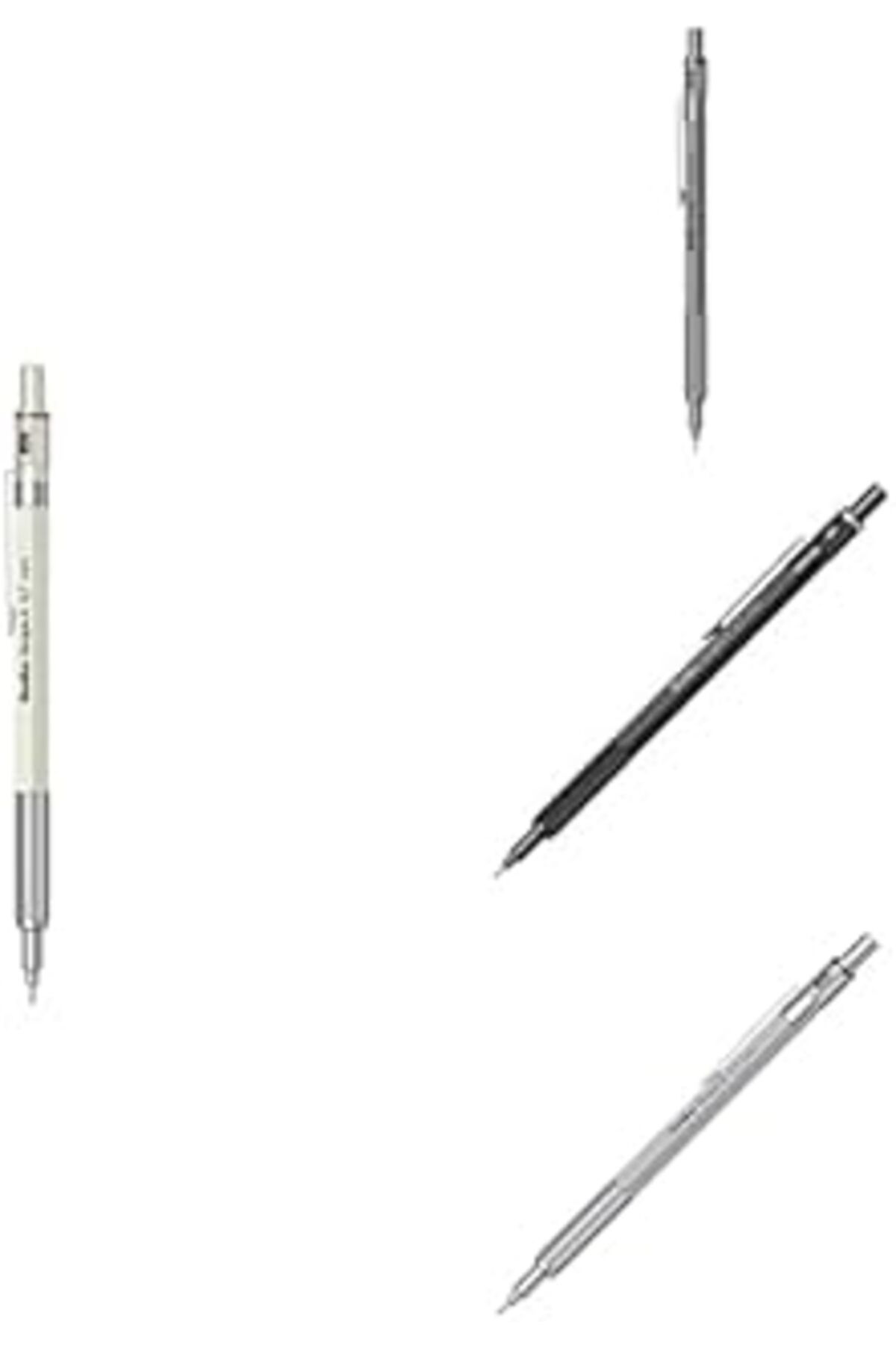 NZM TİCARET Scrikss Office Graphx Mekanik Kurşun Kalem Saten Gri, Mat Siyah, Kurşun Gri, Beyaz 0.7 Mm