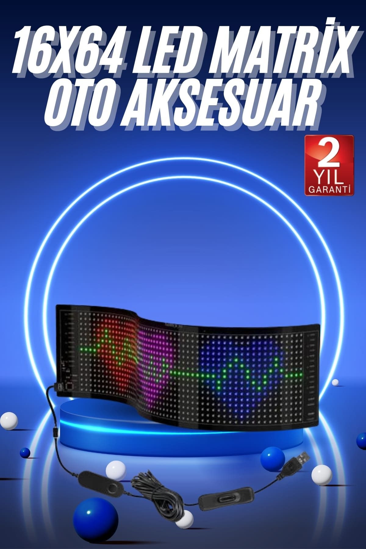 ASTRALTECH LED Matrix Panel RGB Ekran Kumandalı 16X64 Araç Camına Uygun