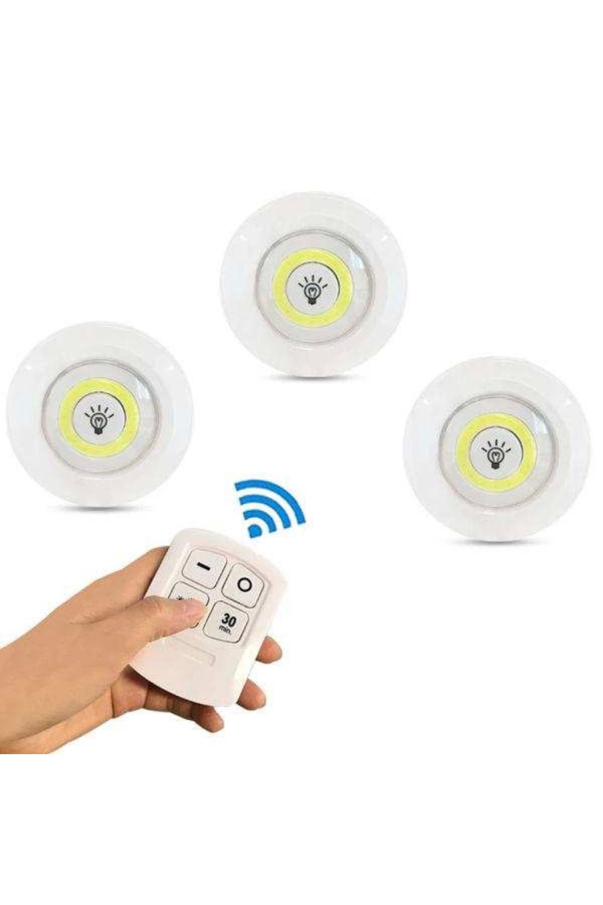 Evinso Kablosuz Uzaktan Kumandalı 3Lü Led Lamba Seti
