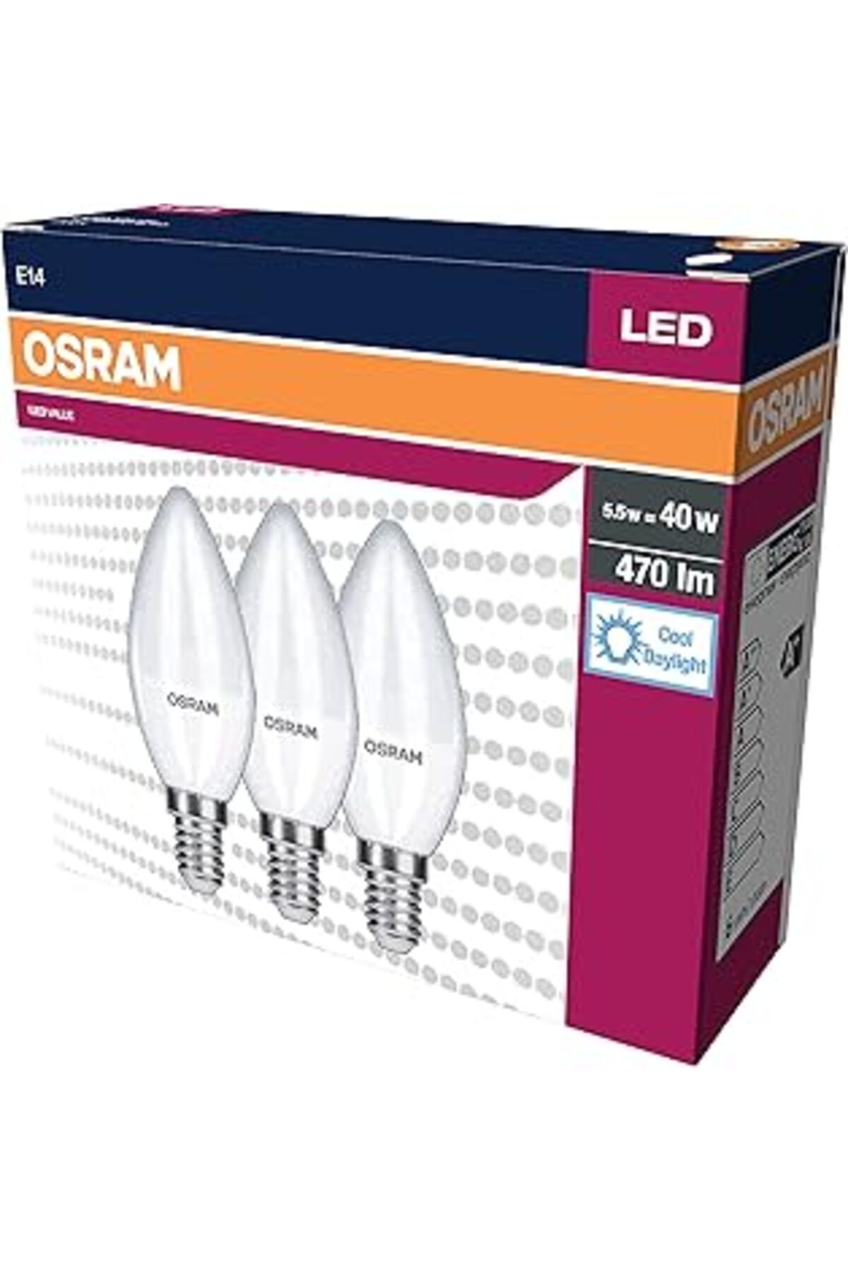 Mu Art Led Klasik Mum Lamba Beyaz Işık 470 Lamba E14 3'Lü