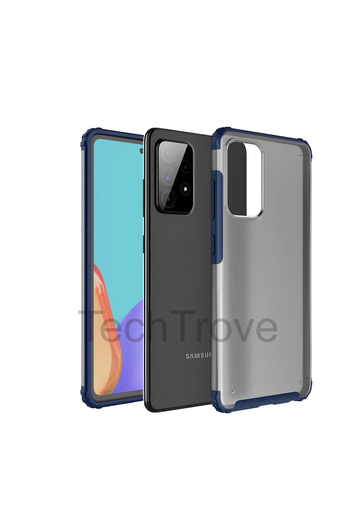 TechTrove Samsung Galaxy A72 Kılıf Extra Korumalı Arkası Şeffaf Slikon Kapak