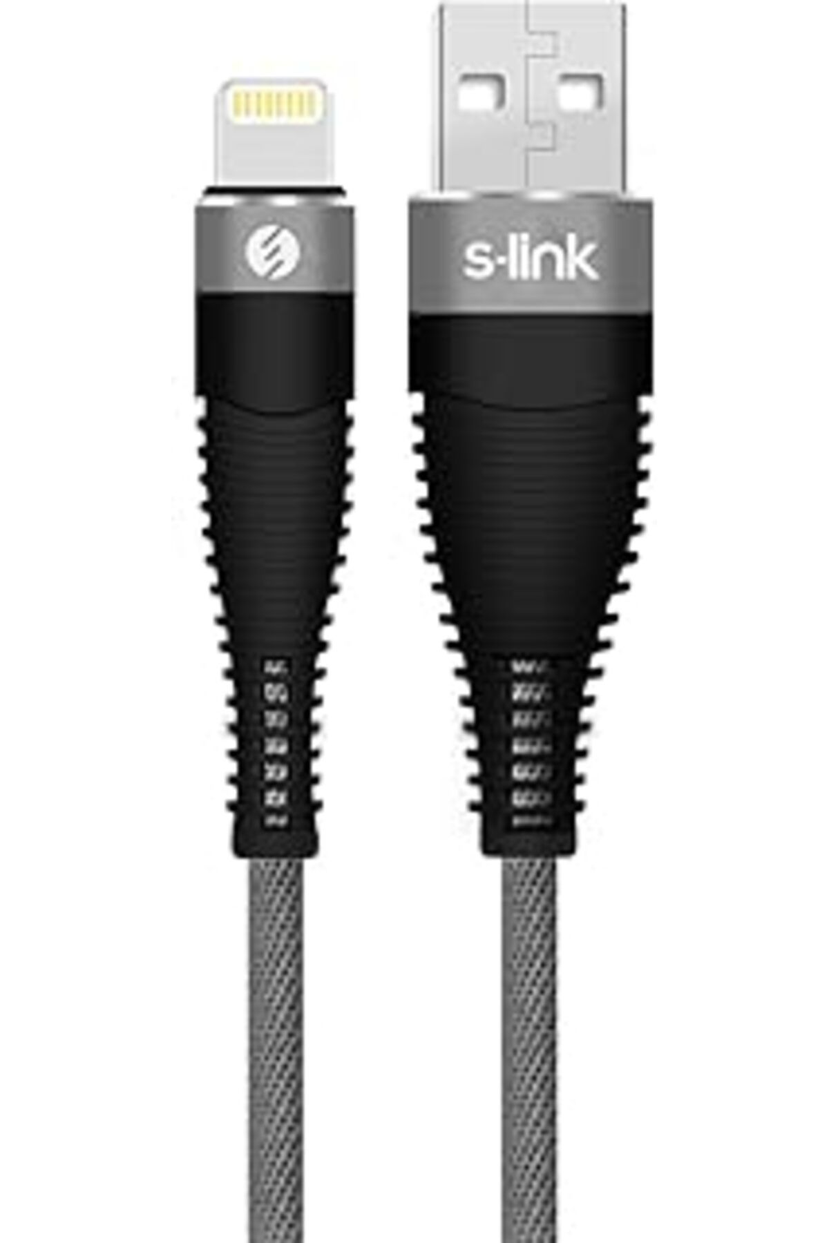 Pazarcan S-Link Swapp Sw-C685 1.2M 3A Lightning Gri Şarj Kablosu