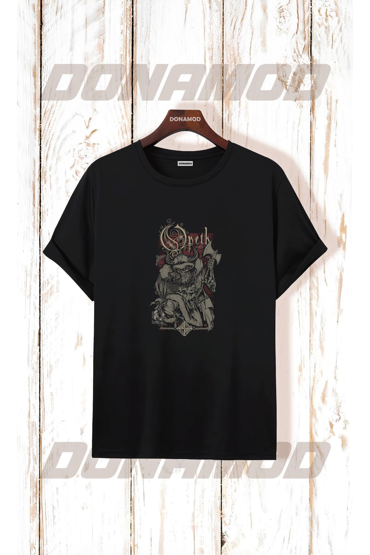 donamod Siyah Beyaz Oversize Opeth Rammstein Angel Radiohead Burzum Rock Metal Black Müzik Tişört T shirt