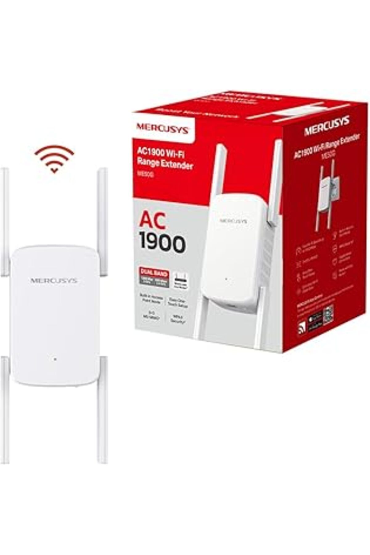 NZM TİCARET Mercusys Me50G, Ac1900 Mbps, 1 Gigabit Bağlantı Noktası Ve 4 Harici Anten, Dahili Access Point Modu