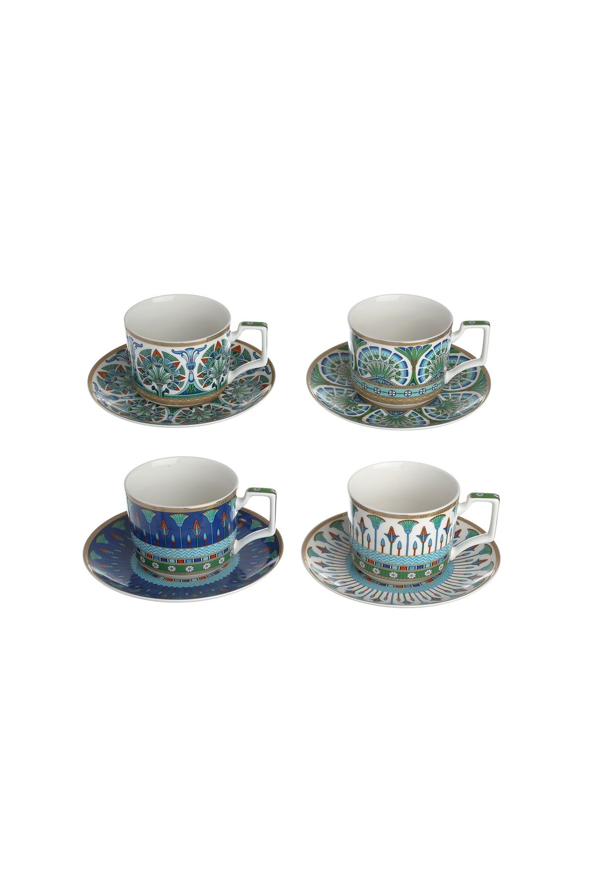 Lucky Art Calista New Bone China Porselen 4lü Çay Fincanı Seti