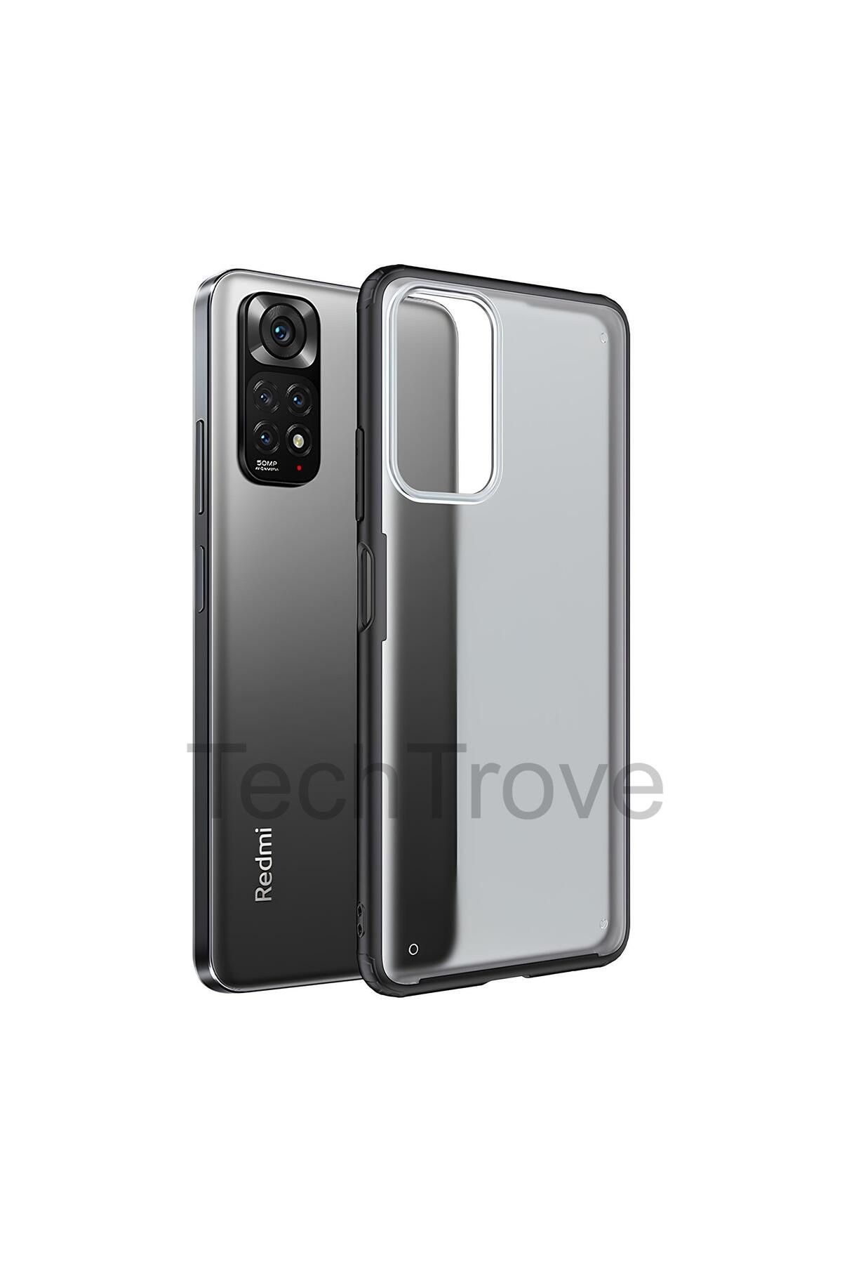 TechTrove Xiaomi Redmi Note 11S Kılıf Extra Korumalı Arkası Şeffaf Slikon Kapak