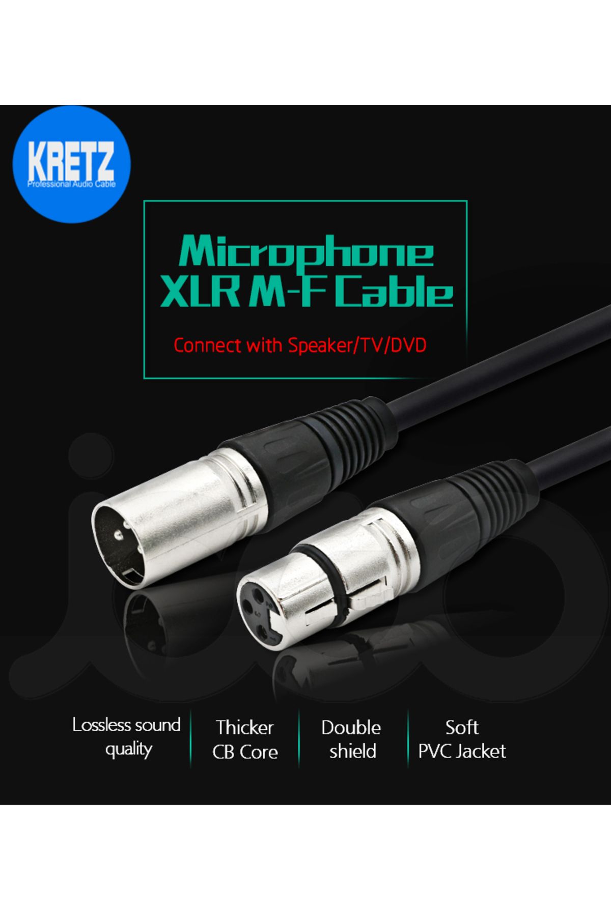 KRETZ Mikrofon Kablosu Xlr-Xlr 03 Metre