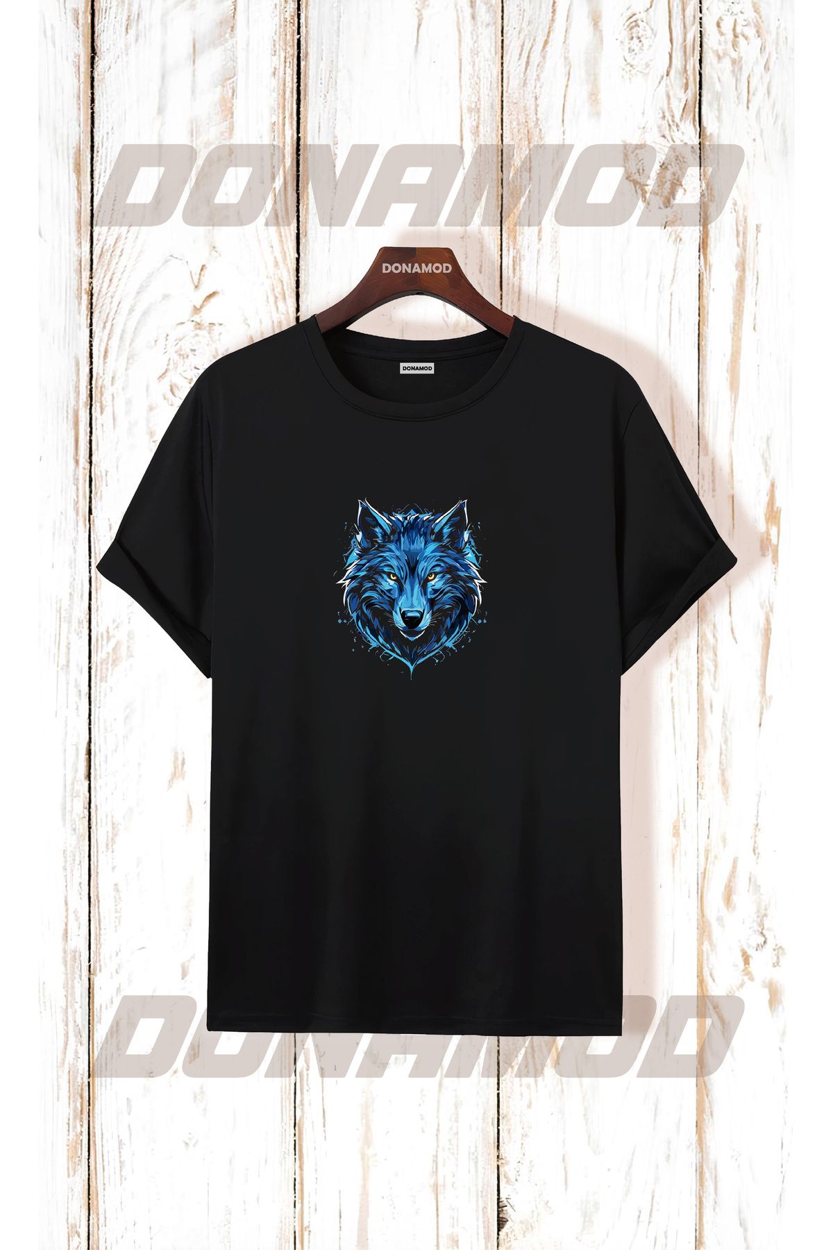 donamod Siyah Beyaz Türk Göktürkçe Alfabe Eski Türkçe Kurt Osmanlı Kökbörü Bozkurt Atatürk Tişört T shirt