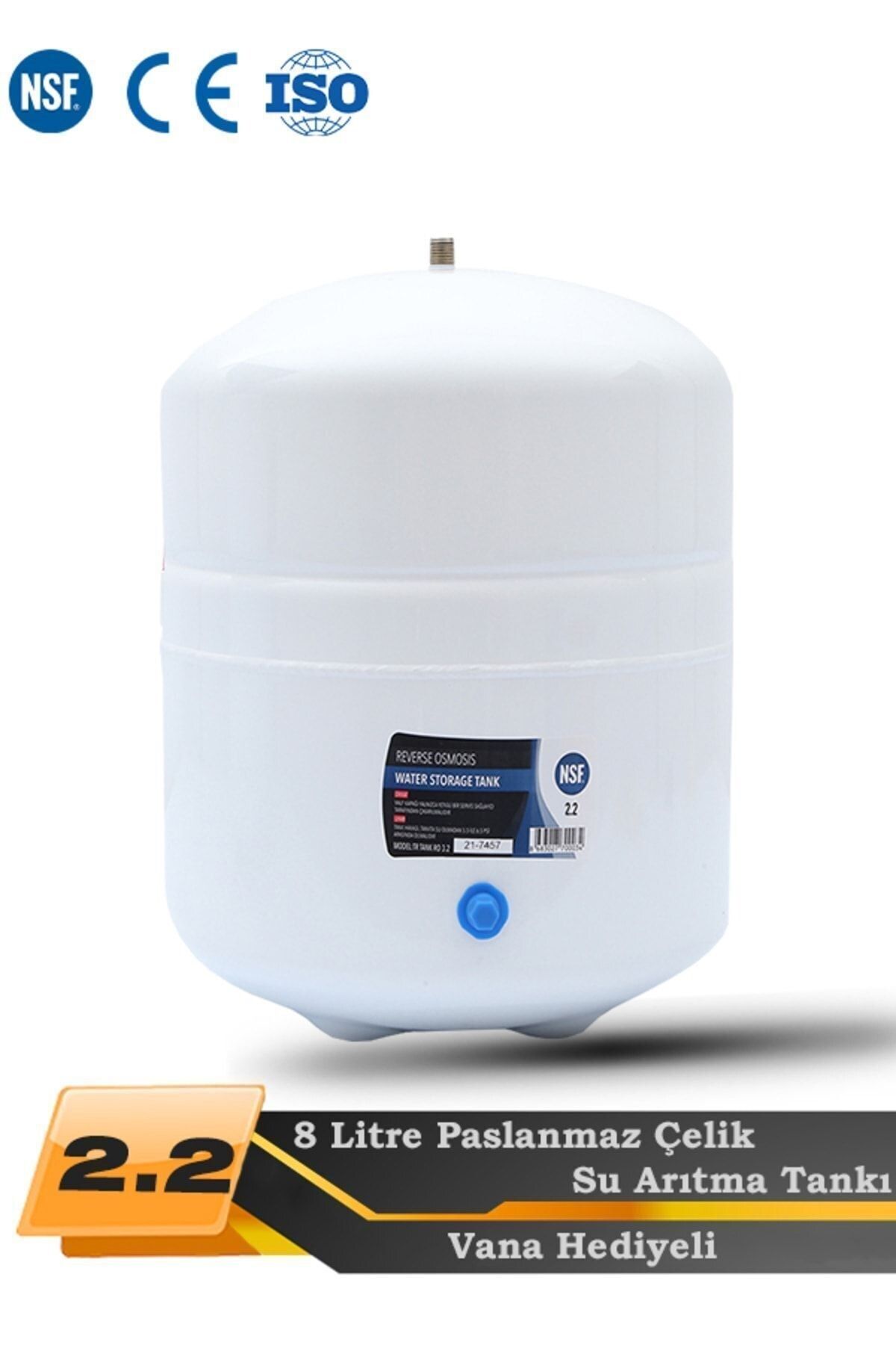 Filter Store Su Arıtma Cihazı Metal Genleşme Su Tankı 8 Lt Su Arıtma Deposu Tank Vanası Hediyeli