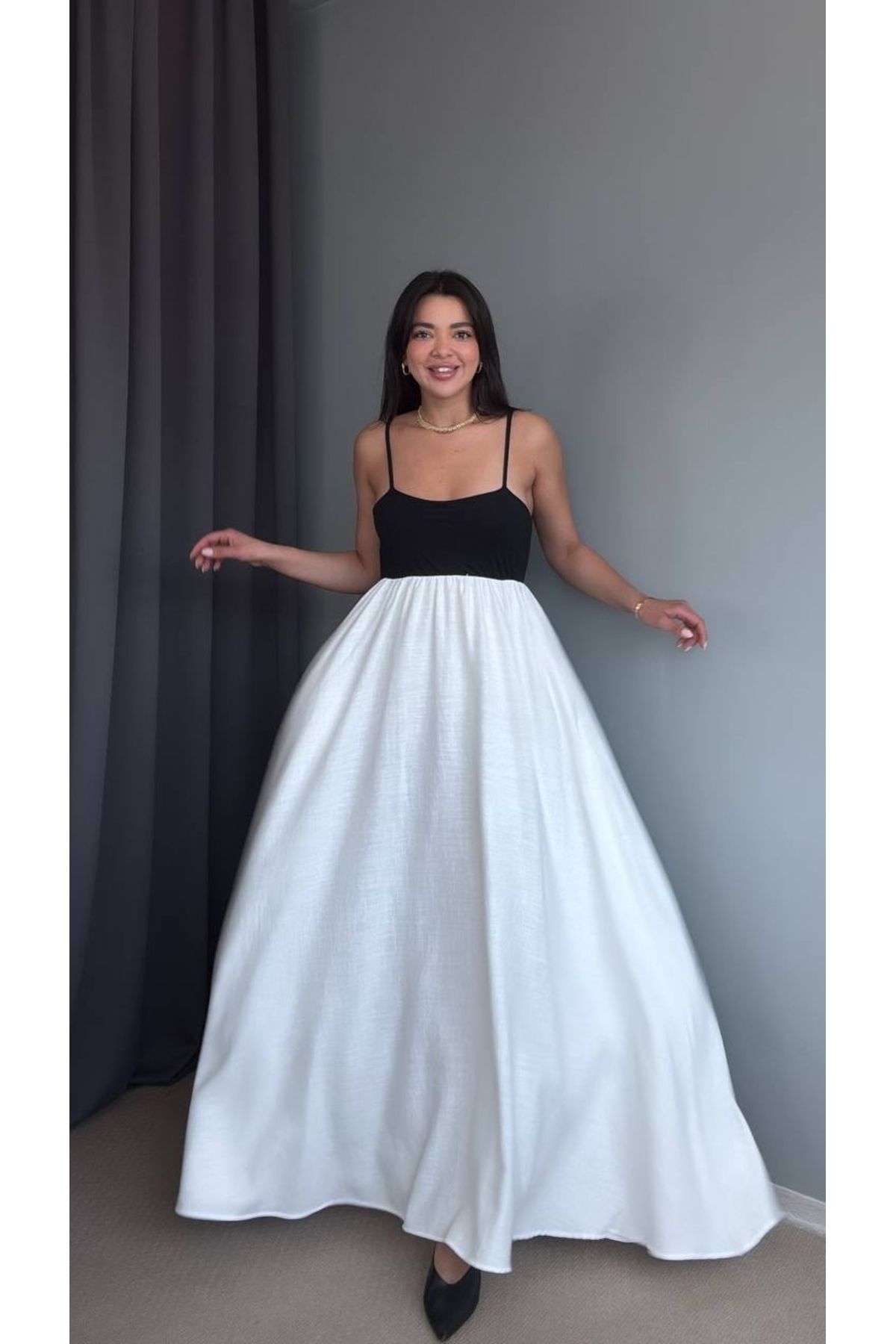 Hotfashion ASKILI ELBİSE NAPOLİ EKRU