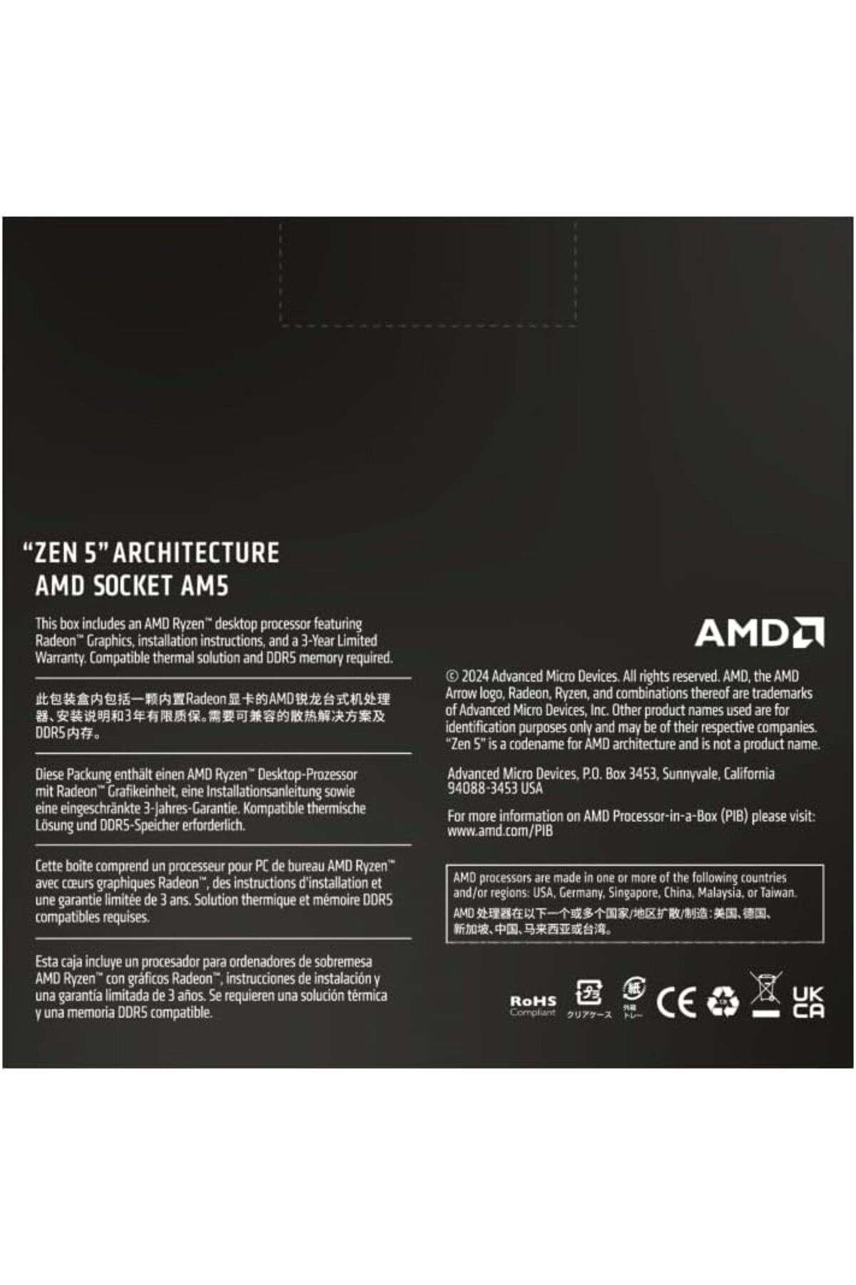 Amd-AMD Ryzen 5 9600X Desktop Processor, 6-Core, 12 Threads Unlocked 7