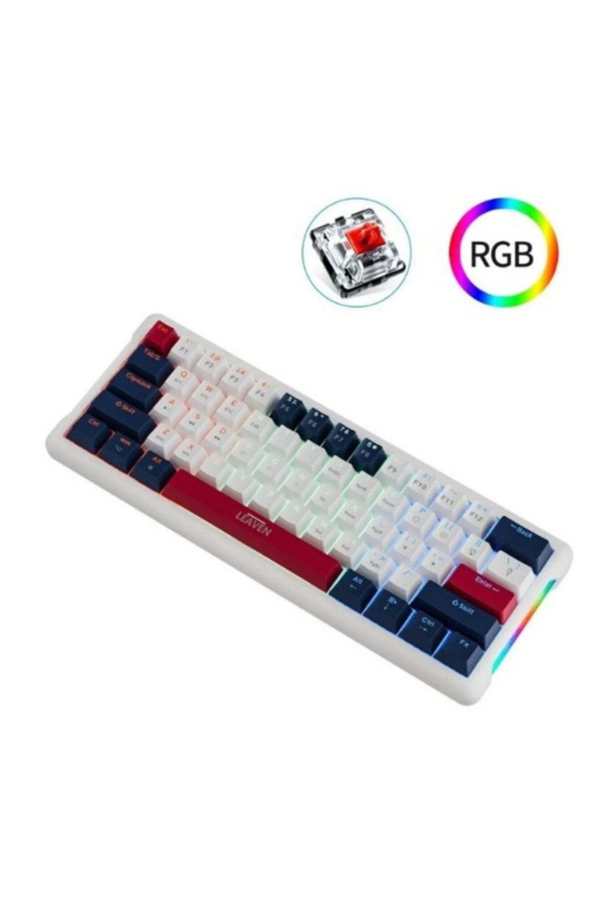 Hietech K610 RGB Red Switch 61 Tuş Mini Gaming Oyuncu Kablolu Klavye Red Switch