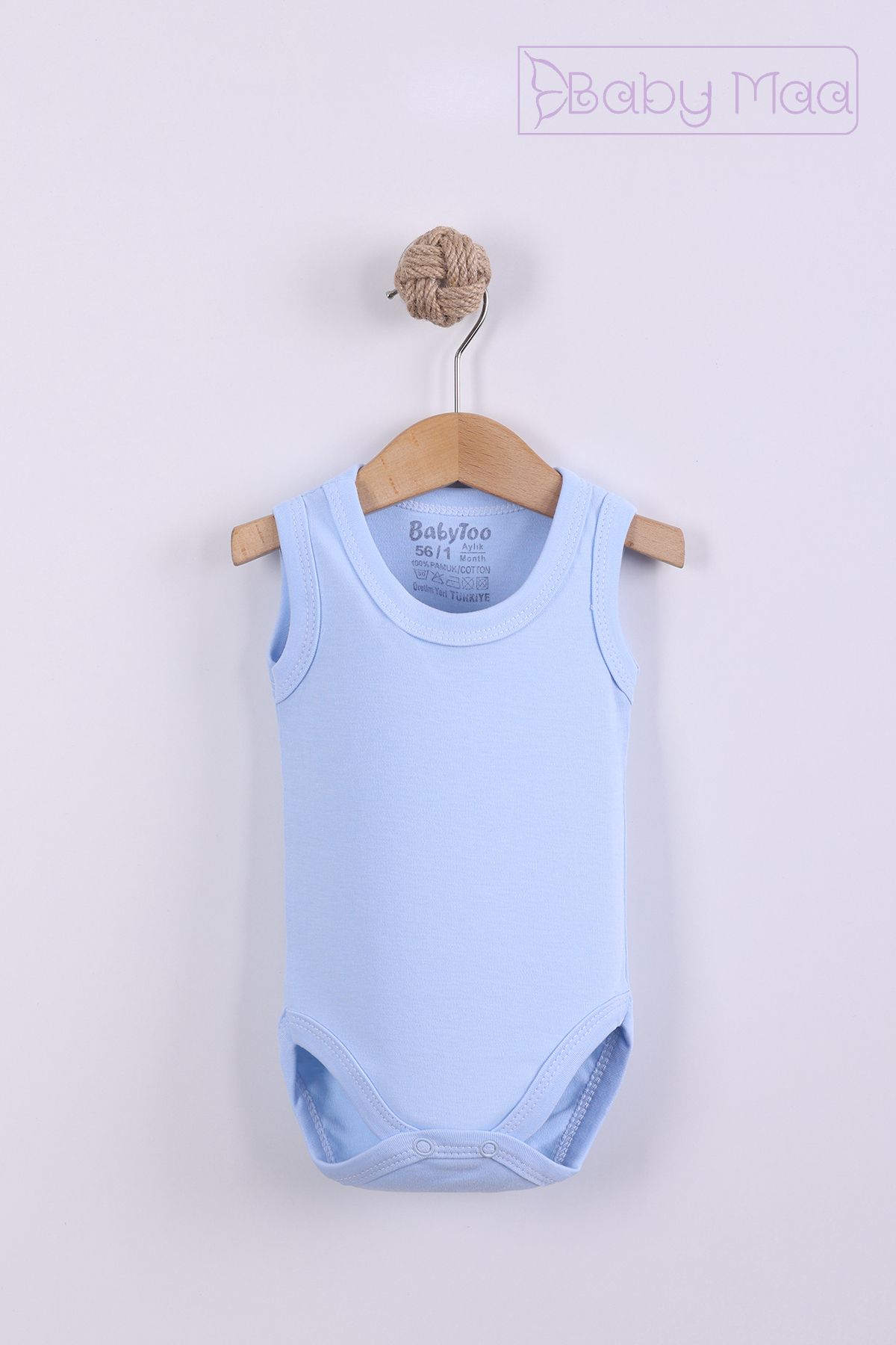 Baby Maa %100 Pamuk Kolsuz Bebek Zıbın Body 4 Adet (0-3 / 3-6 / 6-9 / 9-12 Ay Seçenekli)