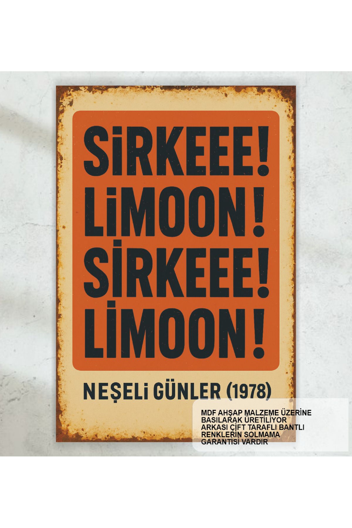 Hayat Poster yeşilçam replik sahne adil naşit münir özkul turşu suyu duvar yazıları retro ahşap poster tablo