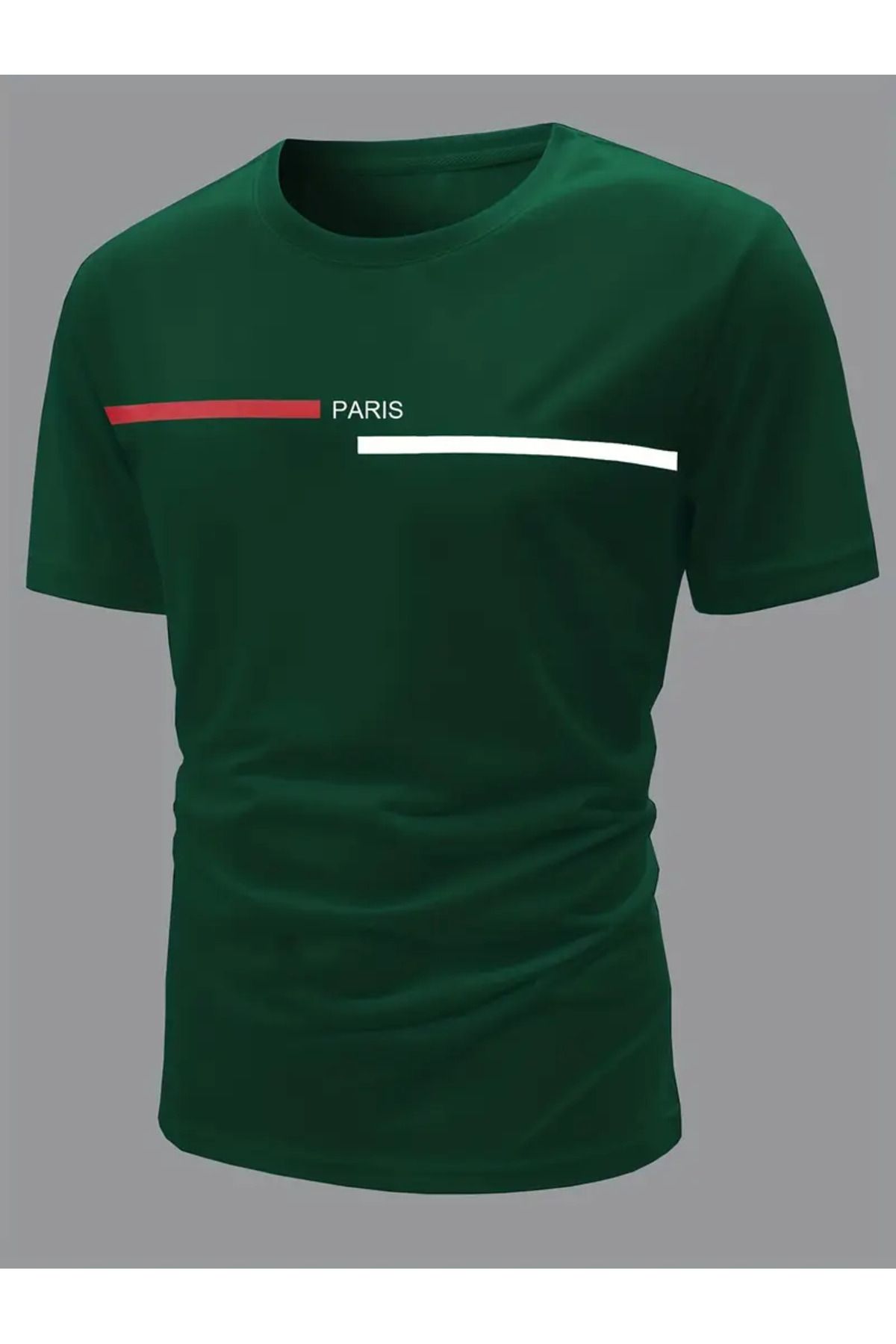 NEW TRENDY COLLECTİON Erkek Günlük Alfabe Harf Baskılı Bisiklet Yaka T-shirt