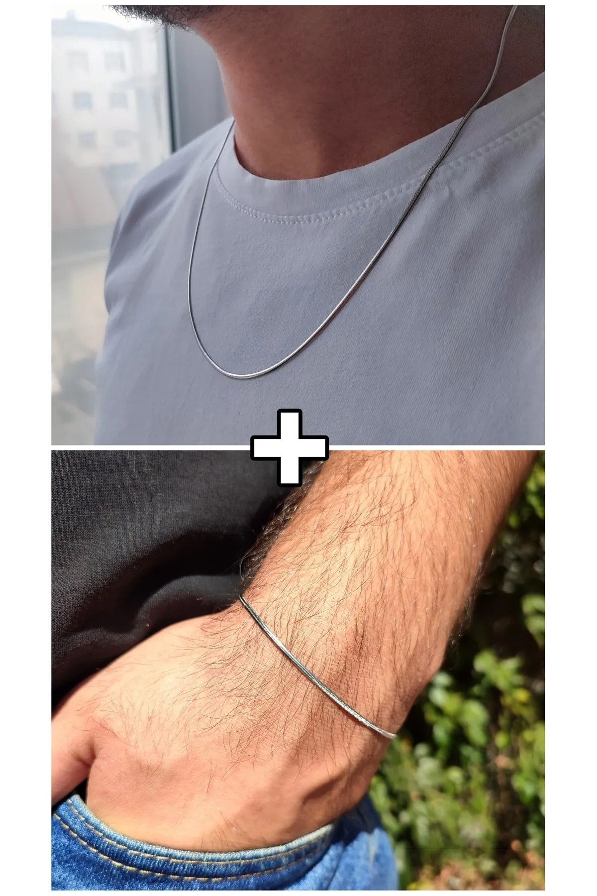 Le Manolia Accessories ÇELİK ERKEK KOLYE BİLEKLİK KARARMAZ ÇELİK ERKEK KOLYE BİLEKLİK SET