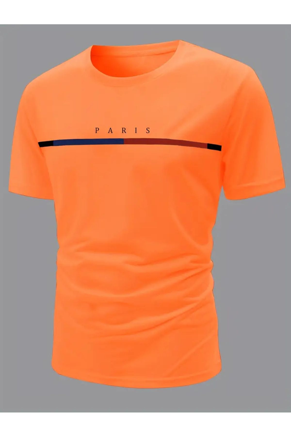 NEW TRENDY COLLECTİON Paris Temalı Desen Baskılı Erkek Rahat T-shirt