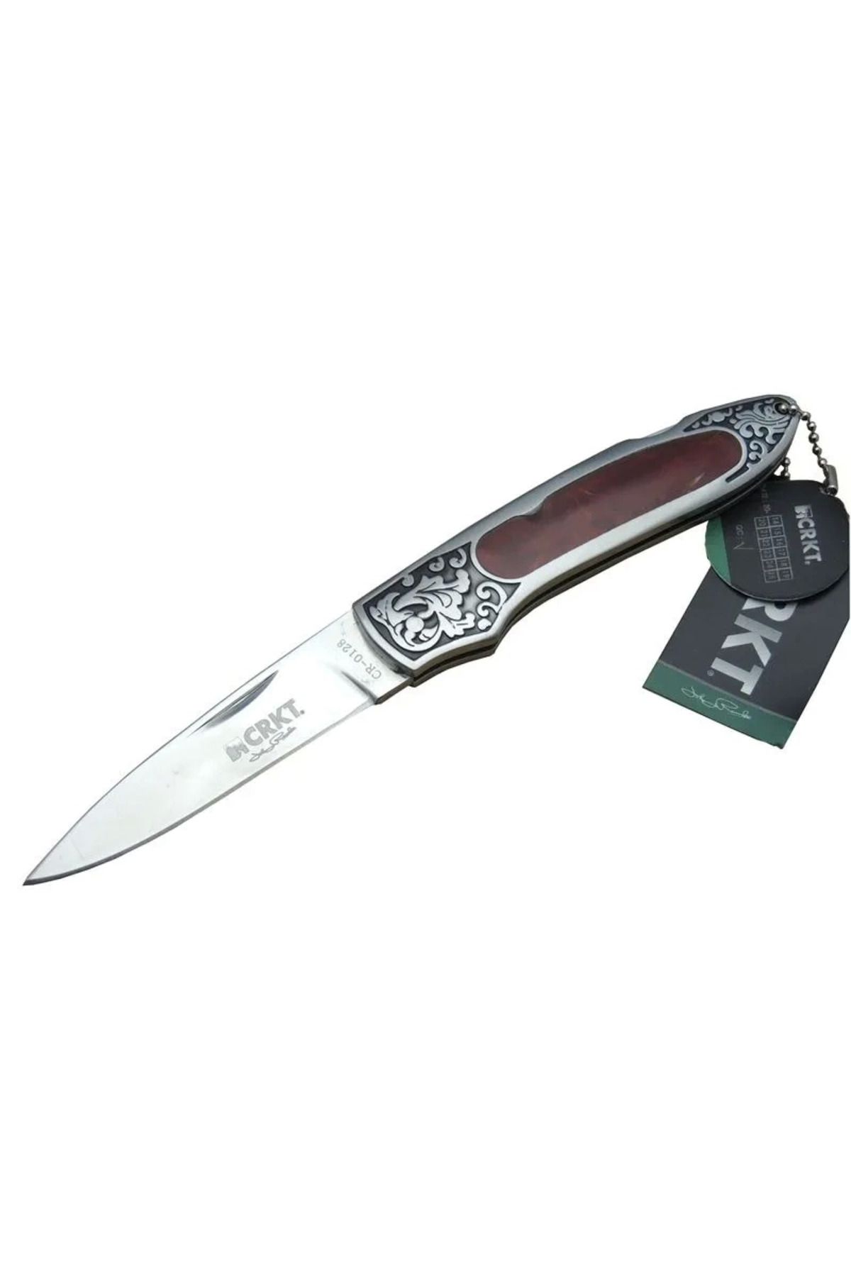 melfxxl eticaret melfxxl Cr 0128 Rd Kamp Çakı 18 Cm - Metal Desenli Sap, Kılıflı, Kutulu