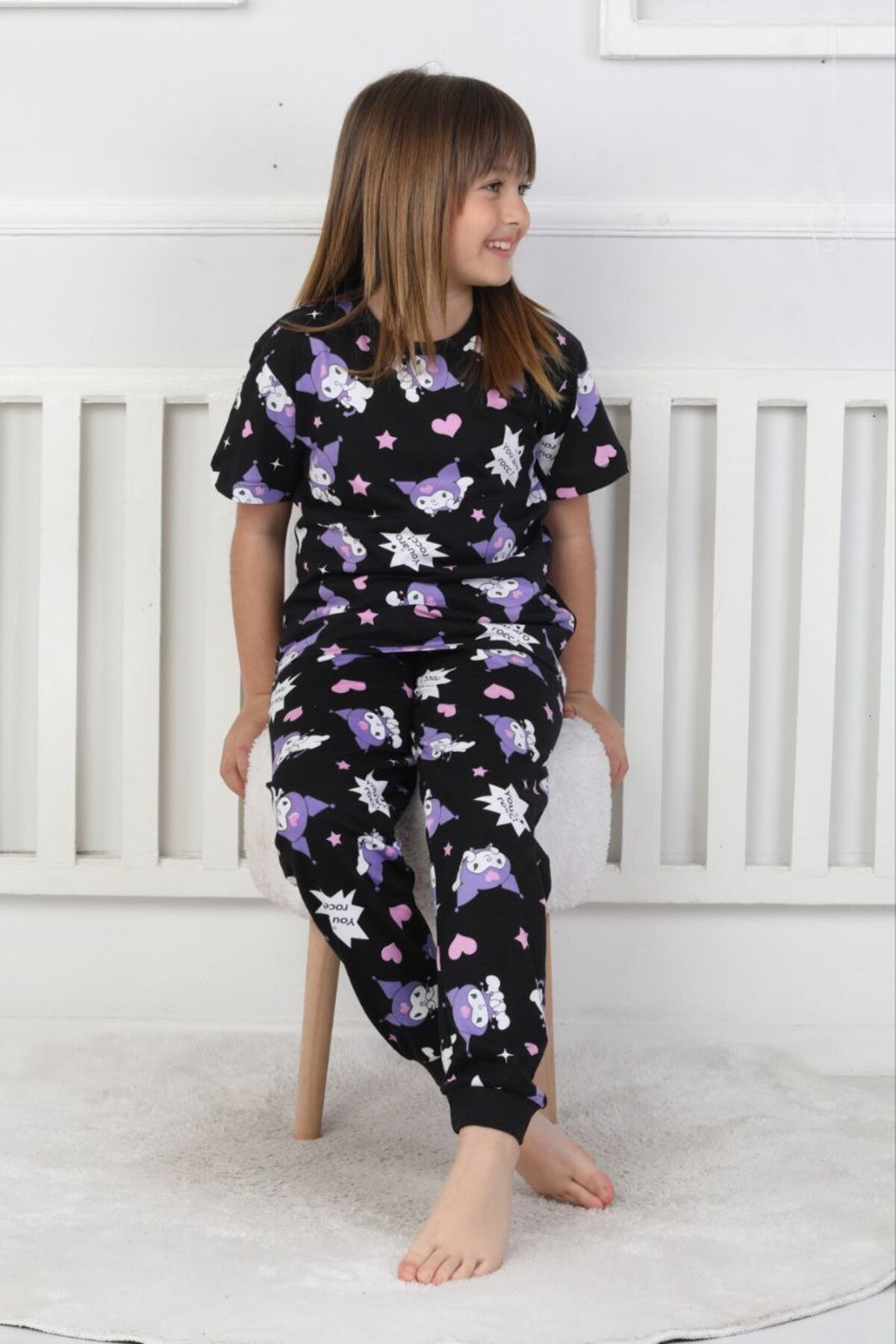 bunny hopp Kız Çocuk Yazlık Pijama Takımı 3-13 Yaş - %100 Pamuk Süprem Penye, Terletmeyen, Yumuşak Kumaş fotoğrafı 3 (önizleme)