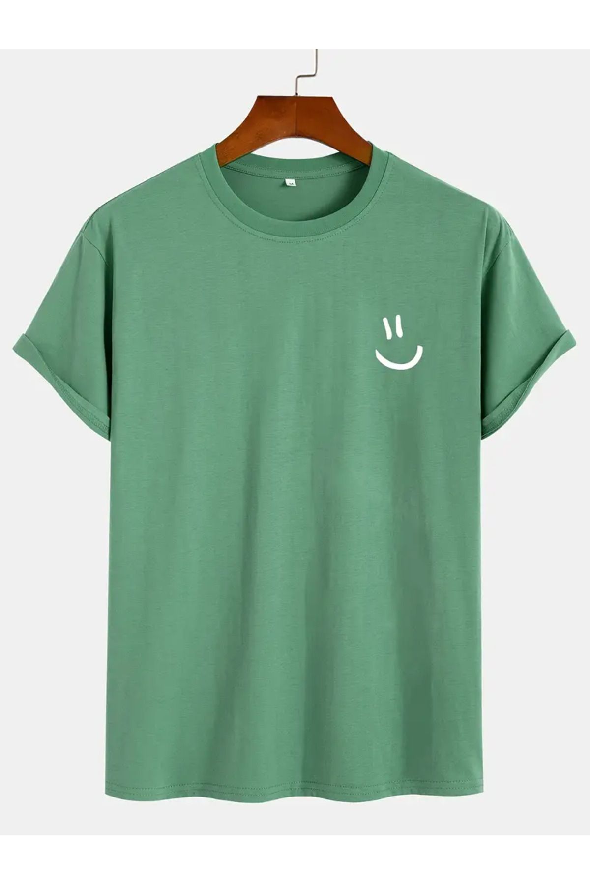 NEW TRENDY COLLECTİON 100% Pamuk Erkeklerin Gülümseyen Yüz Baskılı T-shirt
