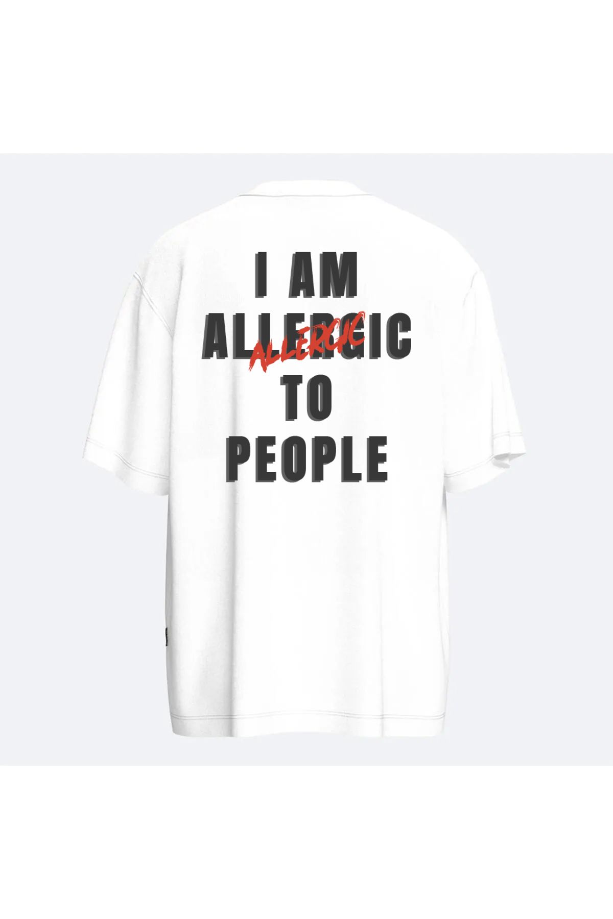 Fandr Store Beyaz Oversize Allergic Unisex T-shirt