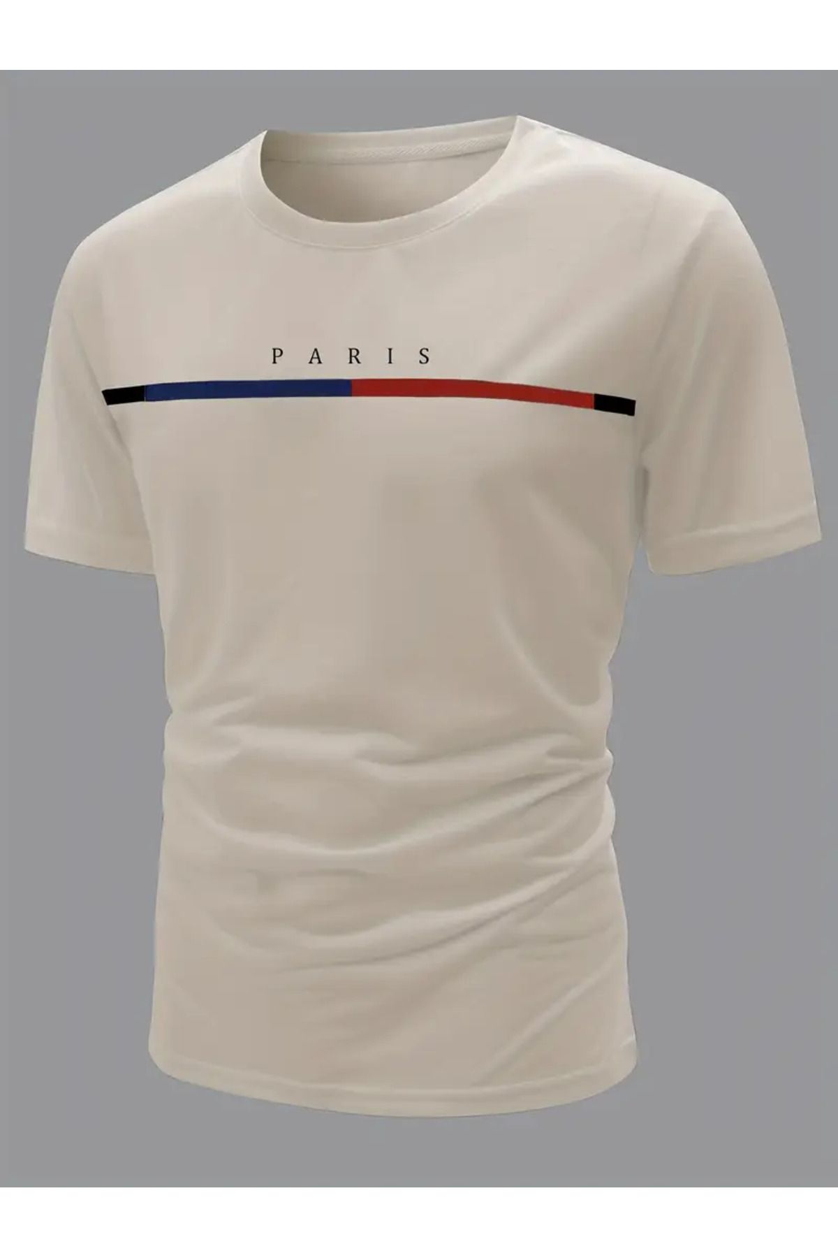 NEW TRENDY COLLECTİON Paris Temalı Desen Baskılı Erkek Rahat T-shirt