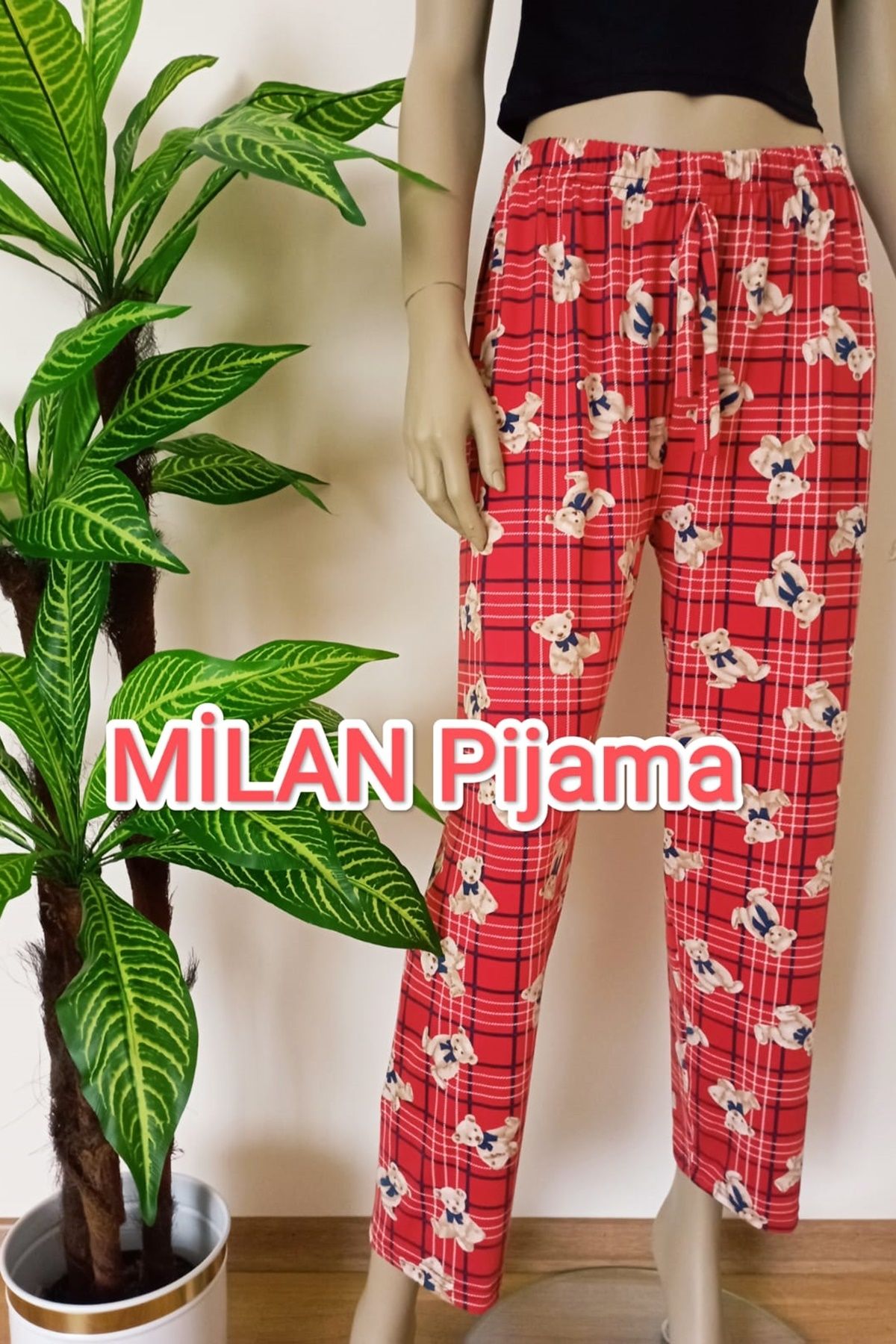 VİP BERA TEKSTİL Milan Kadın Desenli Yumuşak Dokulu Esnek Pijama Altı