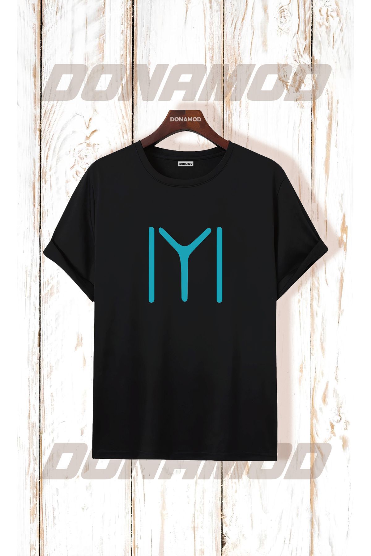 donamod Siyah Beyaz Türk Göktürkçe Alfabe Eski Türkçe Kurt Osmanlı Kökbörü Bozkurt Atatürk Tişört T shirt