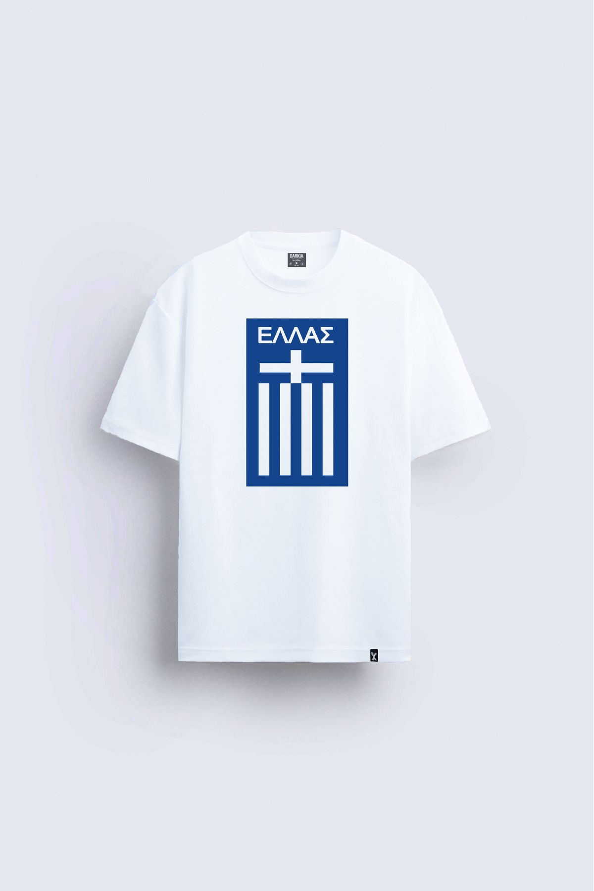 Darkia Yunanistan Futbol Federasyonu Baskılı Bisiklet Yaka Çocuk Yetişkin Beyaz Tişört T-shirt