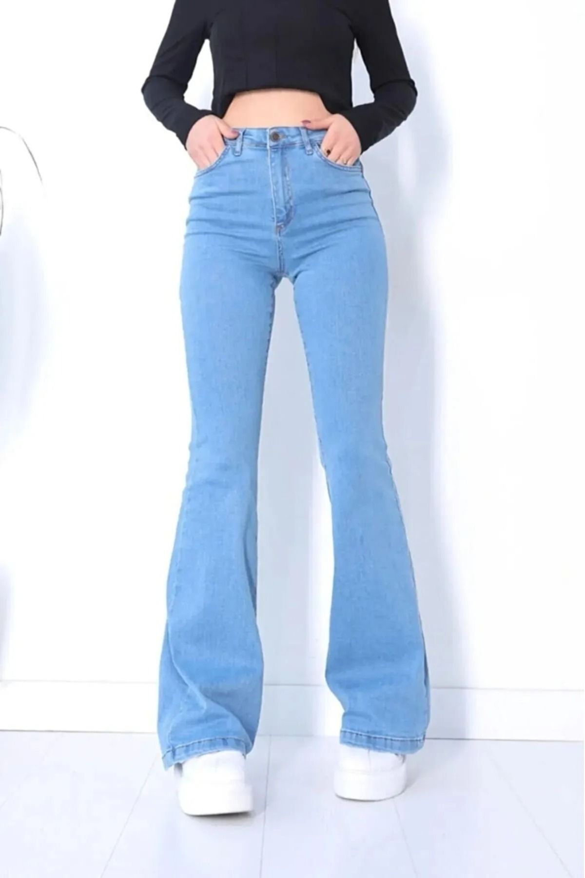 G Wear Kadın Orta Mavisi Palazzo Jean