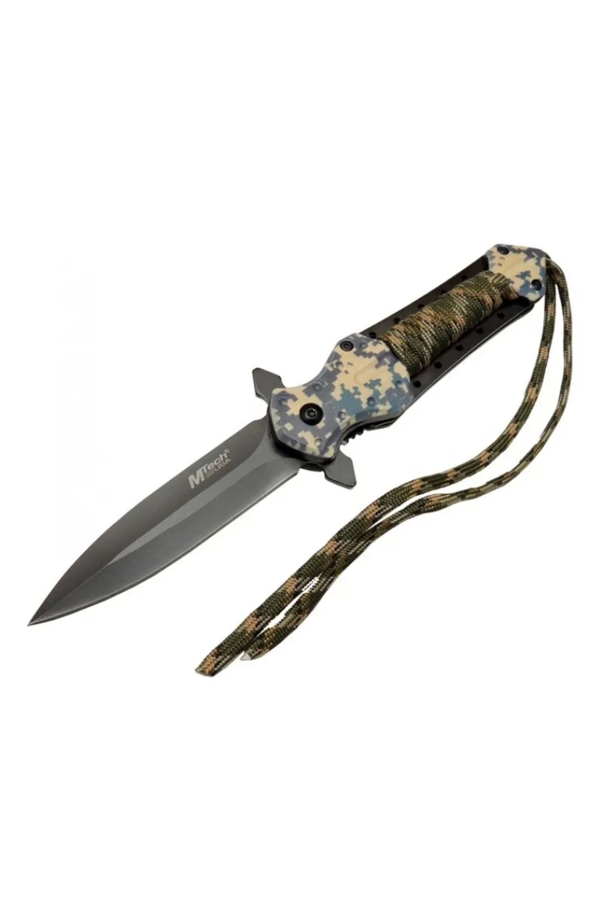 melfxxl eticaret 4262 Kamp Çakı 21cm - Yarı Otomatik, İpli, Kemerlikli