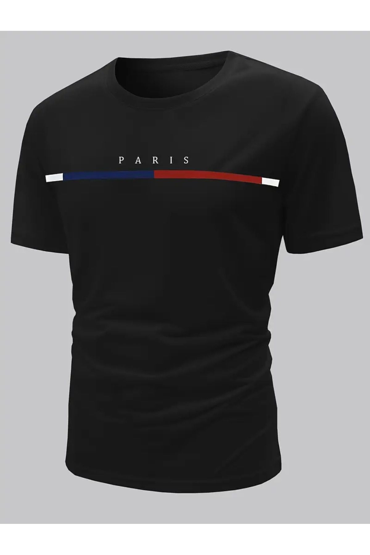 NEW TRENDY COLLECTİON Paris Temalı Desen Baskılı Erkek Rahat T-shirt