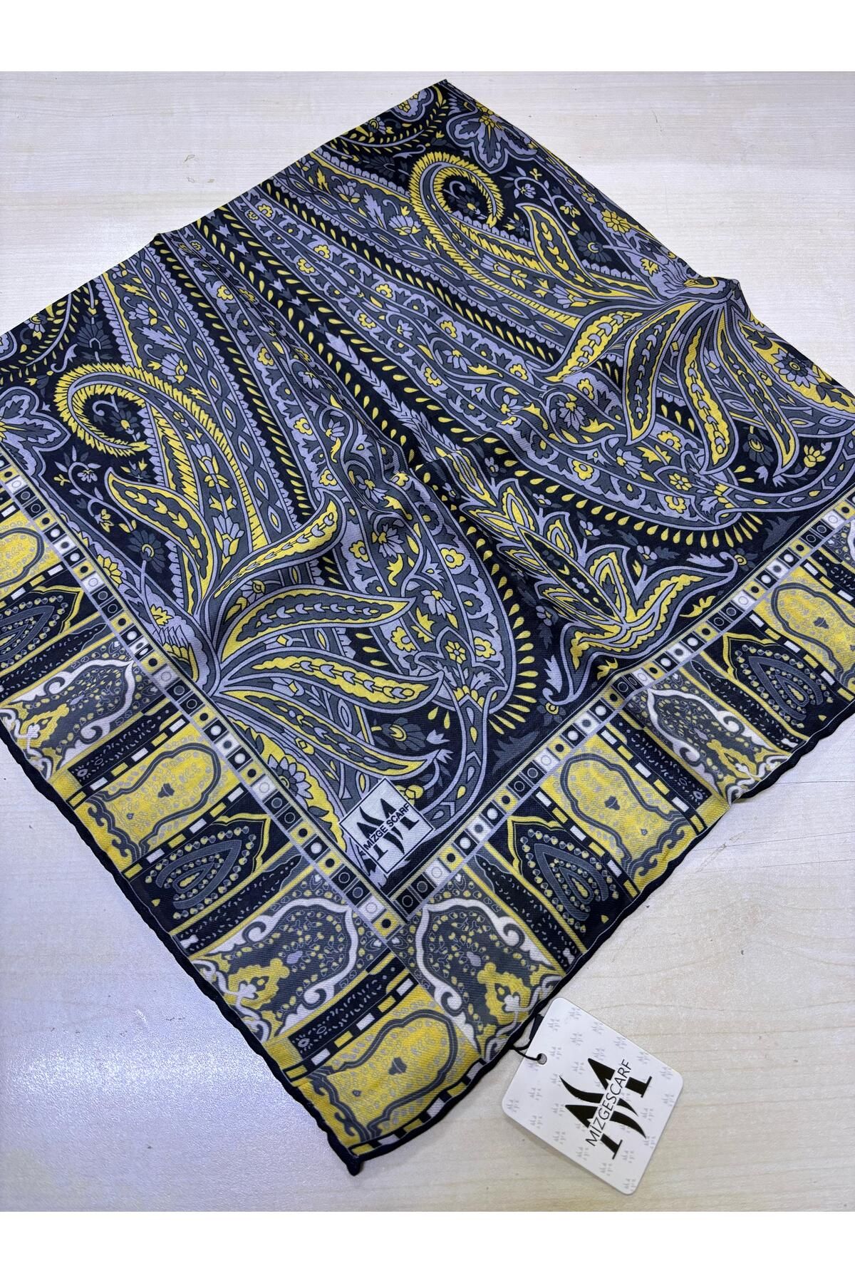 Mizge Scarf PAMUKLU SOFT EŞARP EL DİKİŞLİ ETNİK ETRO RETRO DESEN