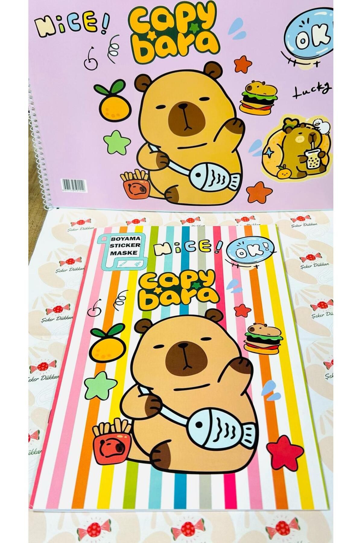 ÖZ KIRTASİYE Capybara 16 sayfa Boyama Kitabı Sticker Arka Kapak Maske