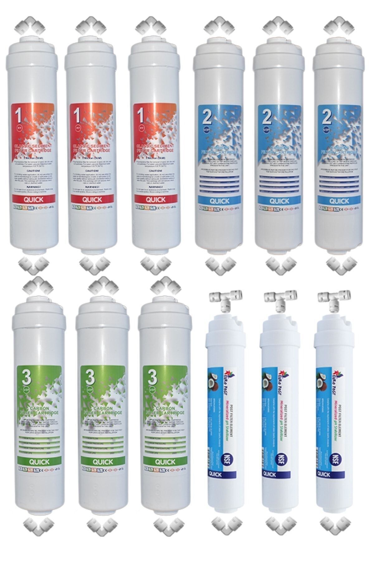 Filter Store Kapalı Kasa Su Arıtma Cihazı 4 Aşama Inline 2 Yıllık Filtre Bakım Seti ( Membransız )