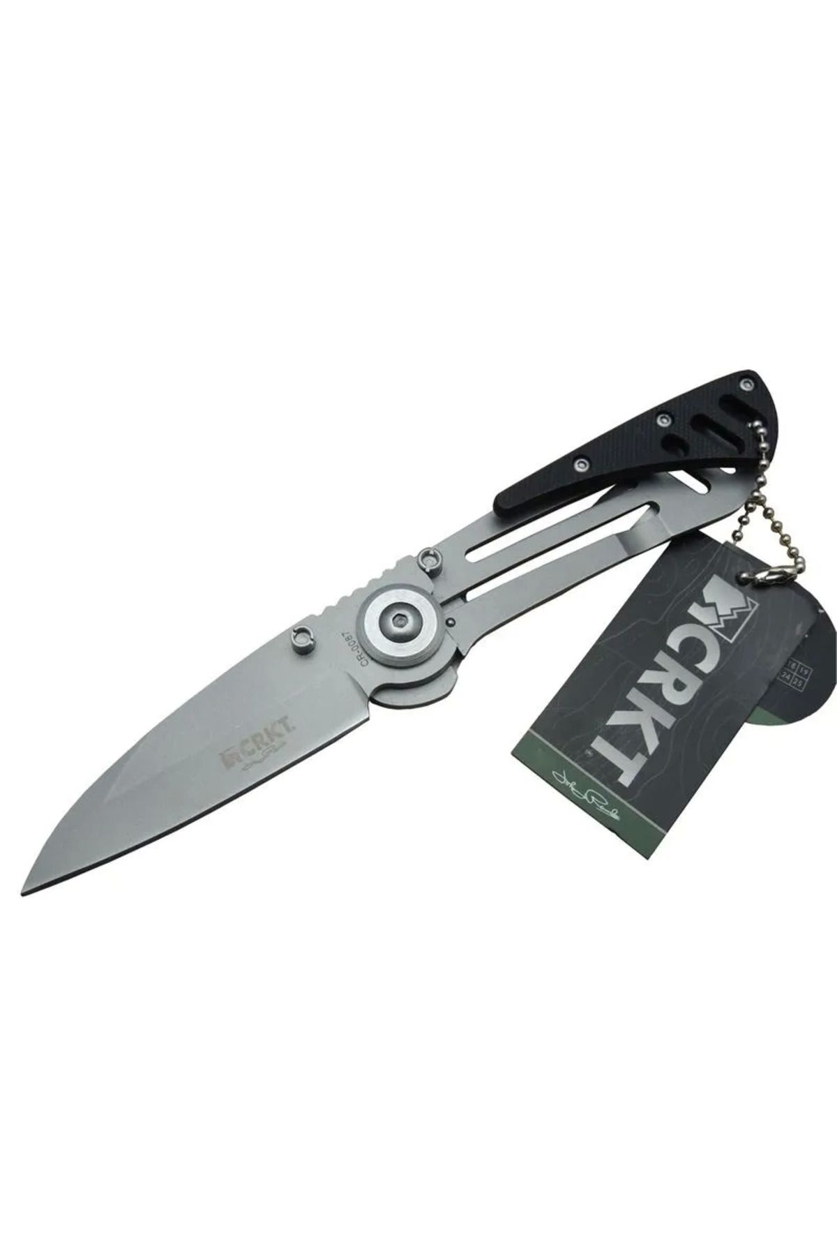 melfxxl eticaret melfxxl Cr 0087 Bk Kamp Çakı 18 Cm - Metal Saplı, Otomatik, Kılıflı