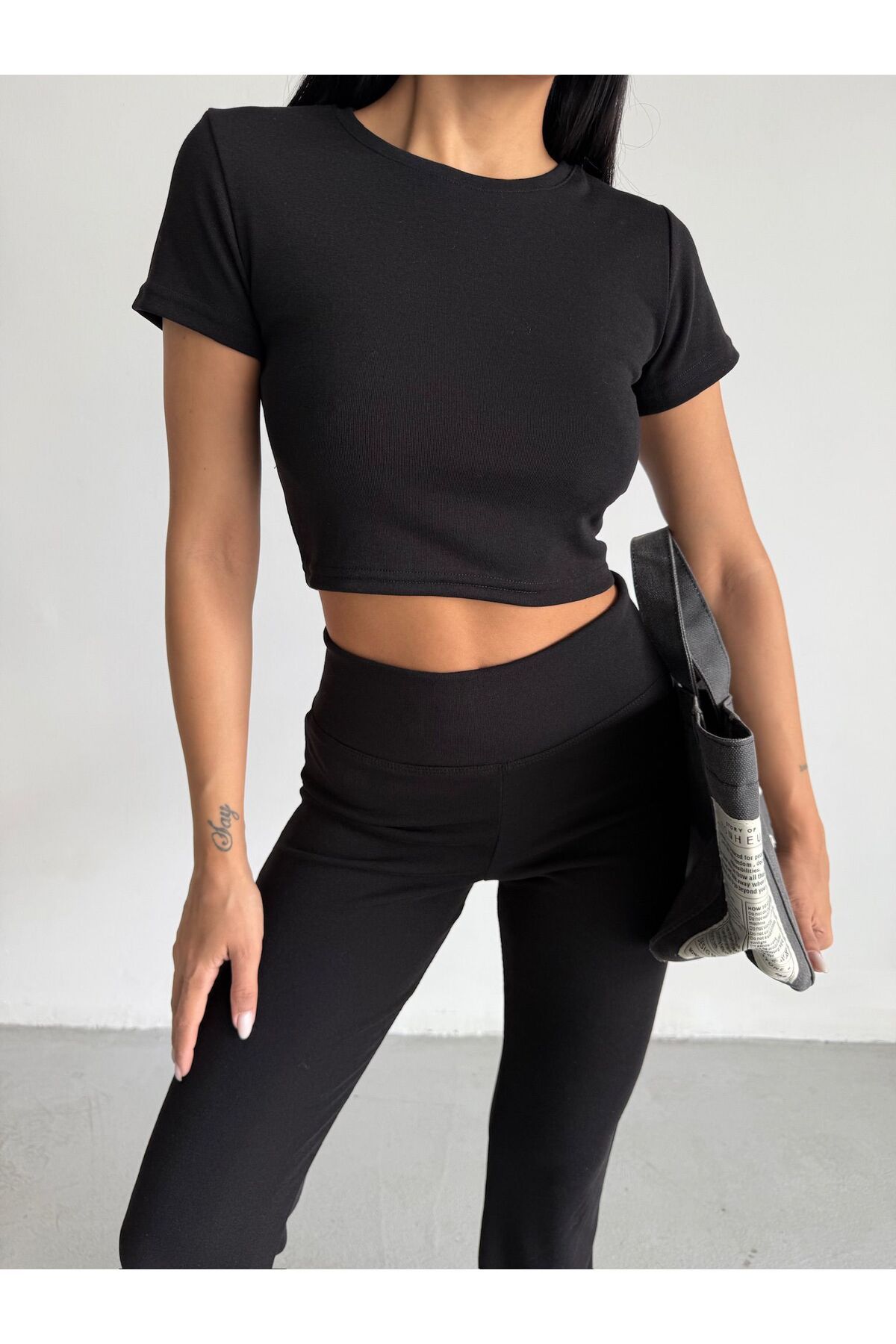 Ekim Store Yüksek Bel Push-Up Bluz Pantolon İkili Takım