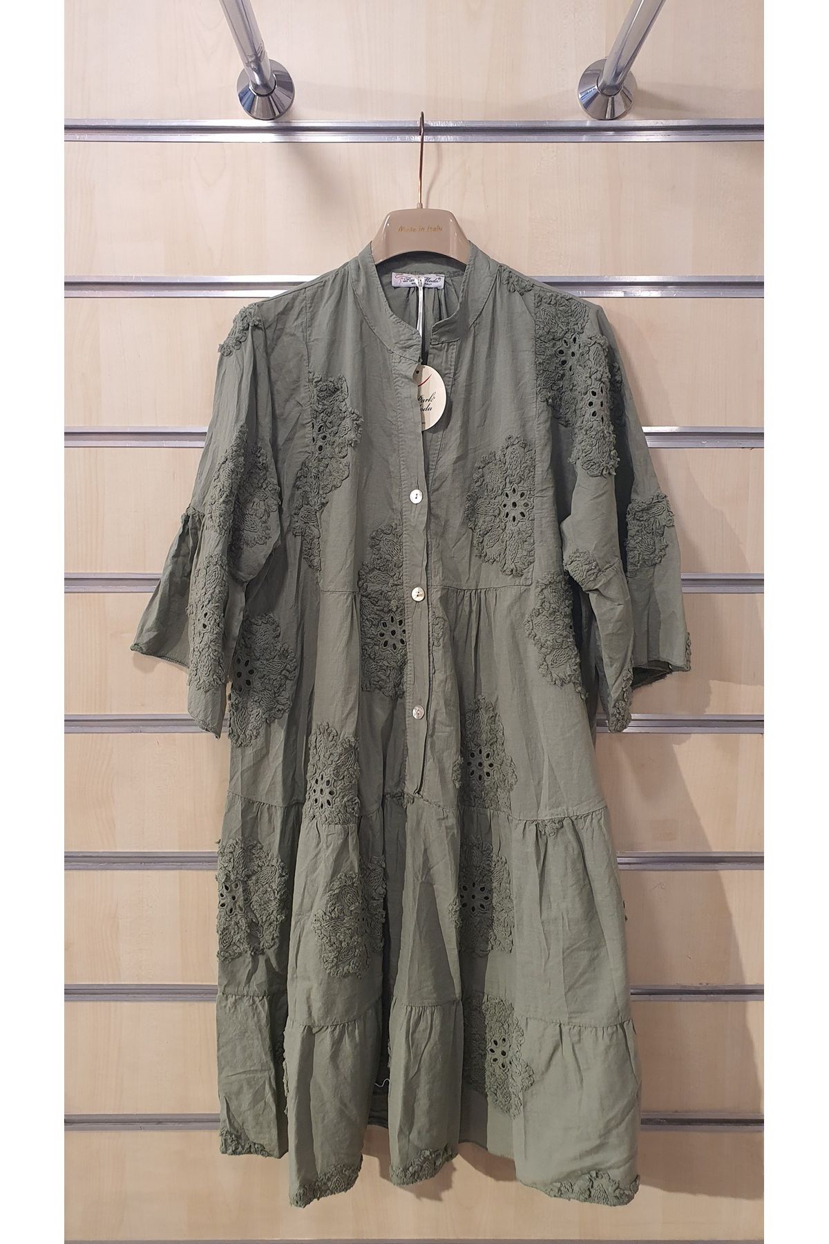 Park Moda OTANTİK KABARTMALI KISA PAMUK ELBİSE