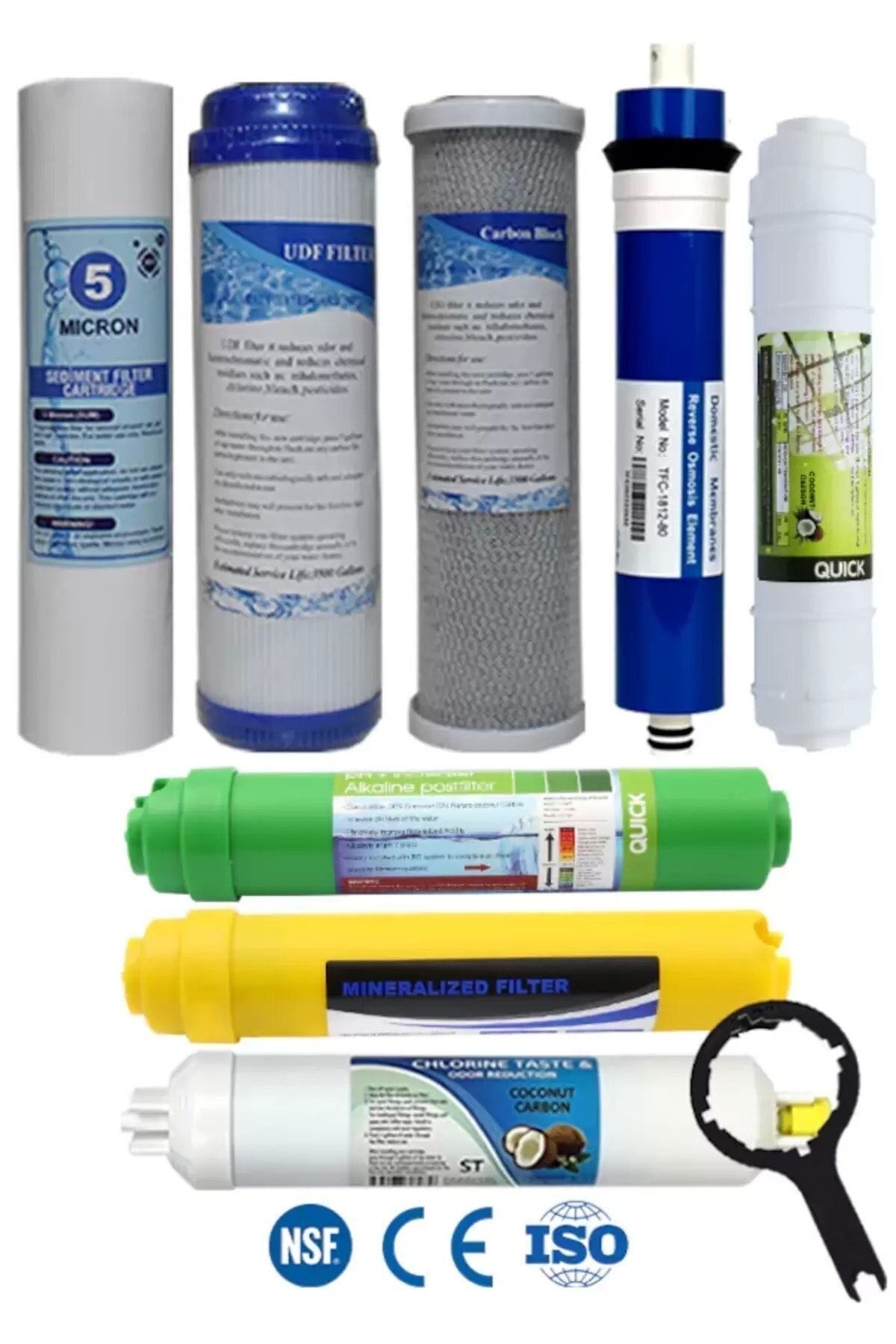 Filter Store Açık Kasa Su Arıtma Cihazı Uyumlu 80 Gpd Domestic Membranlı 8 Aşama Karbonlu Filtre Seti