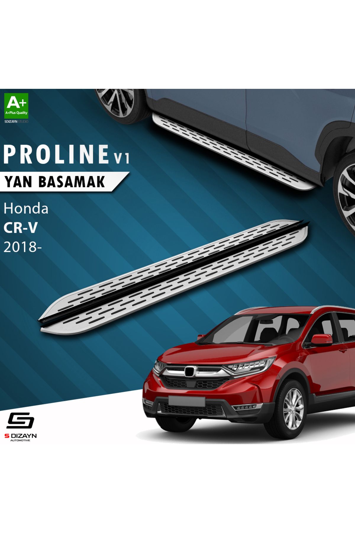 S Dizayn S-Dizayn Honda CR-V 5 OEM Still Pro V1 Aluminyum Yan Basamak 173 Cm 2018-2023 A+ Kalite