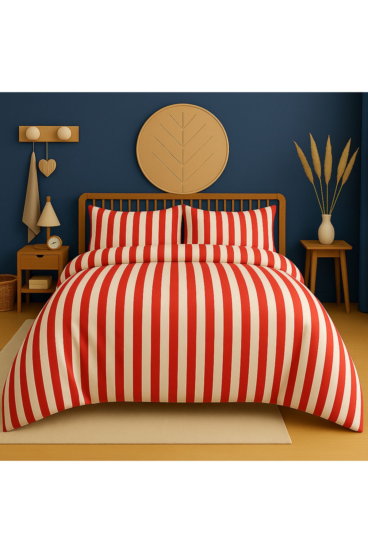 Prime Sleeks Çift Kişilik %100 Pamuk Nevresim Takımı 200x220 cm , Lastikli Çarşaflı Set