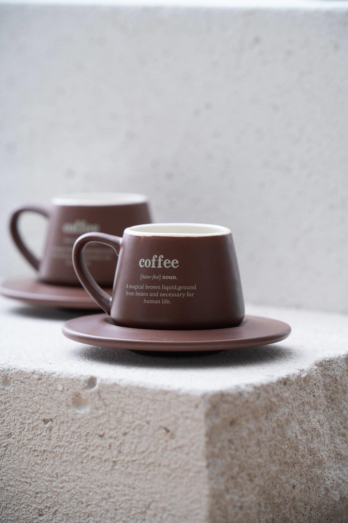ACAR 7459 Blush 2 Li Kahve Fincan Takımı Bordo