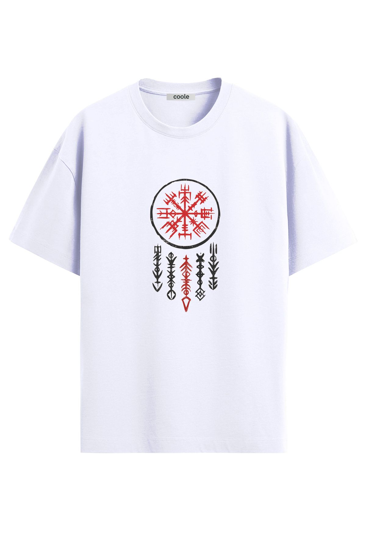 COOLE Erkek Vegvisir Viking Pusulası Baskılı Regular T-Shirt