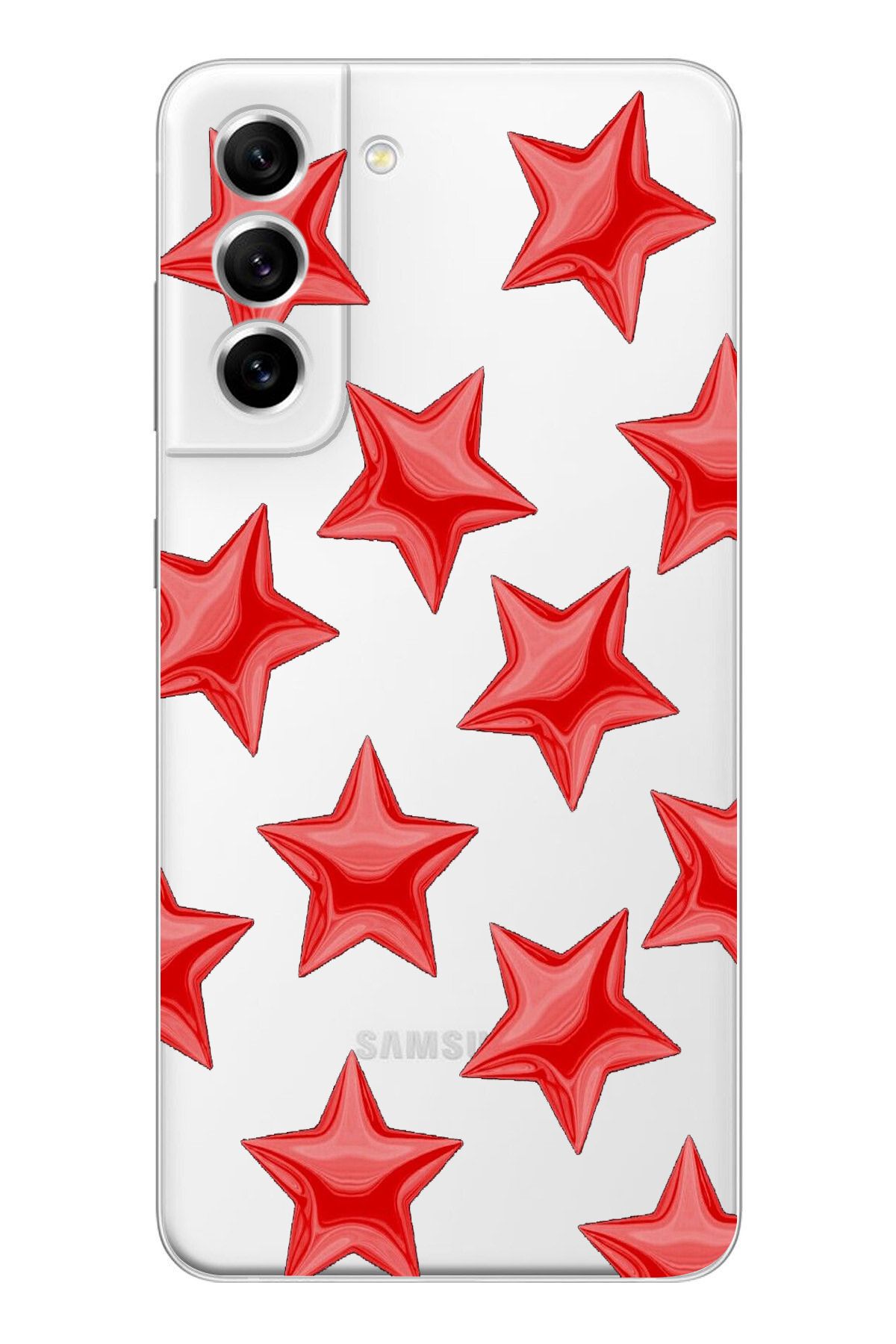 moonset Samsung Galaxy S21 Uyumlu Yıldızlar Tasarımlı Baskılı Şeffaf Telefon Kılıfı
