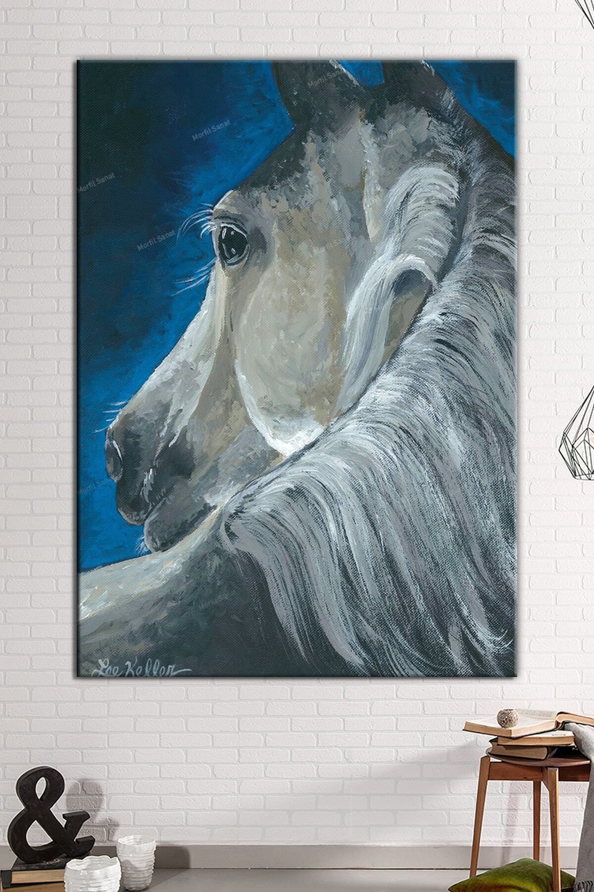 Morfil Sanat Atölyesi Asil At Sanatsal Dekoratif Kanvas Tablo (8 Farklı Ölçü)