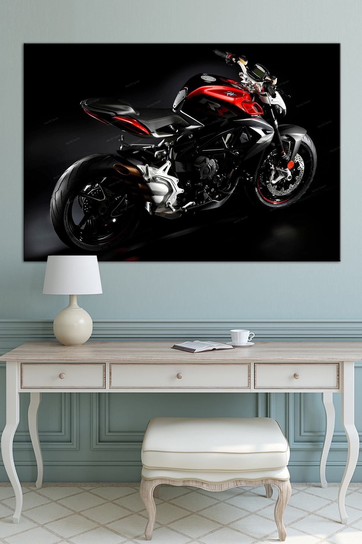 Morfil Sanat Atölyesi Motosiklet Motorcycle Dekoratif Kanvas Tablo